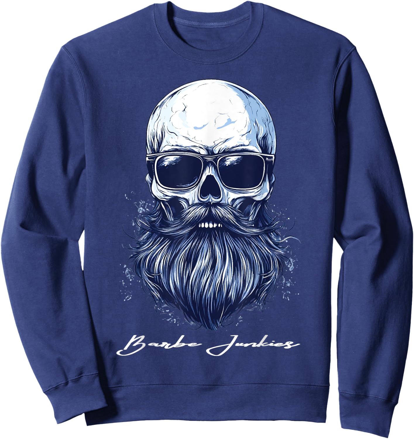Beard Bearded Skull Skull Gift , Black, S Sweatshirt - Sweatshirt | Navy