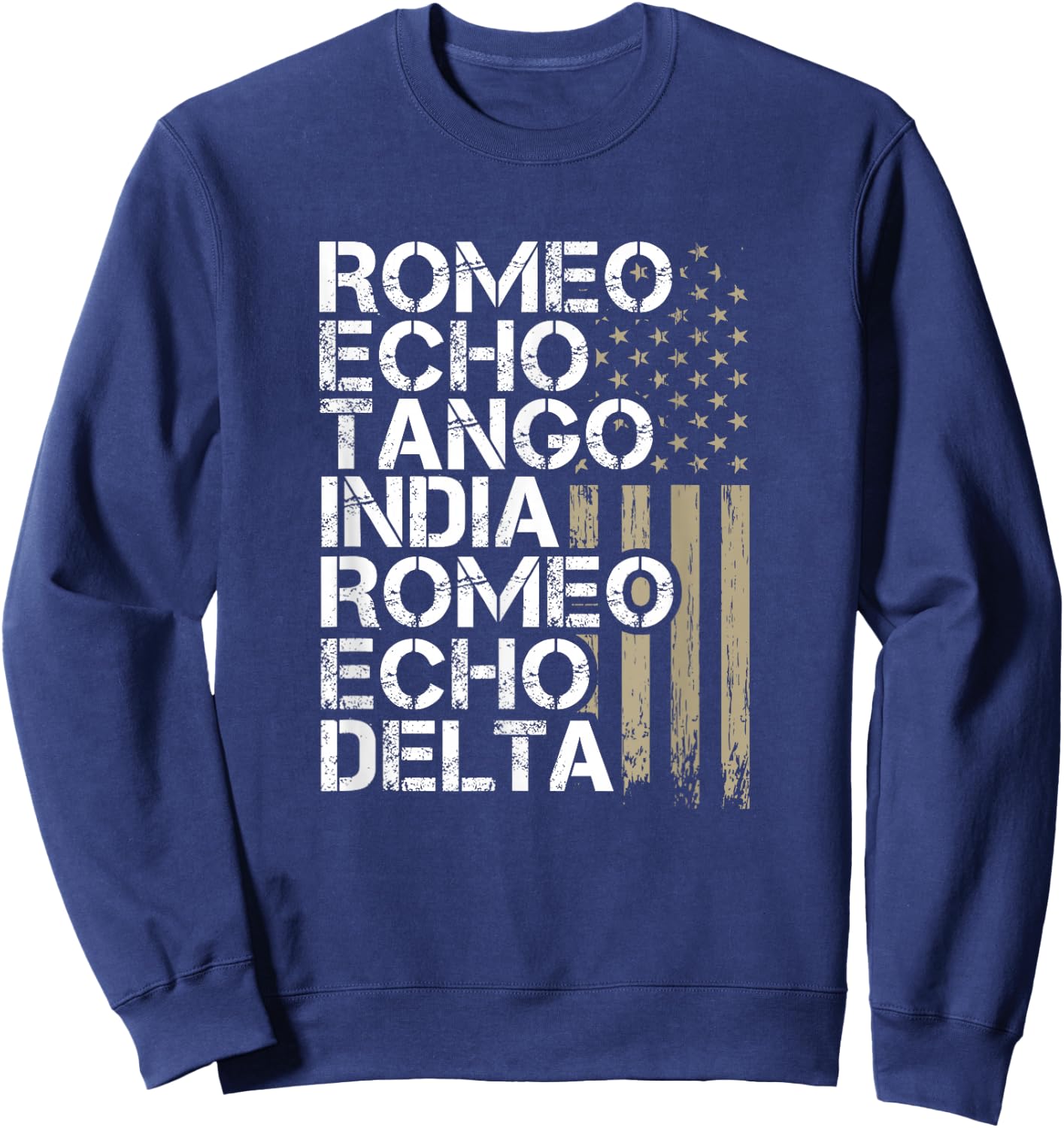 RETIRED Military Men Women Phonetic Alphabet Retirement Sweatshirt - Sweatshirt | Navy