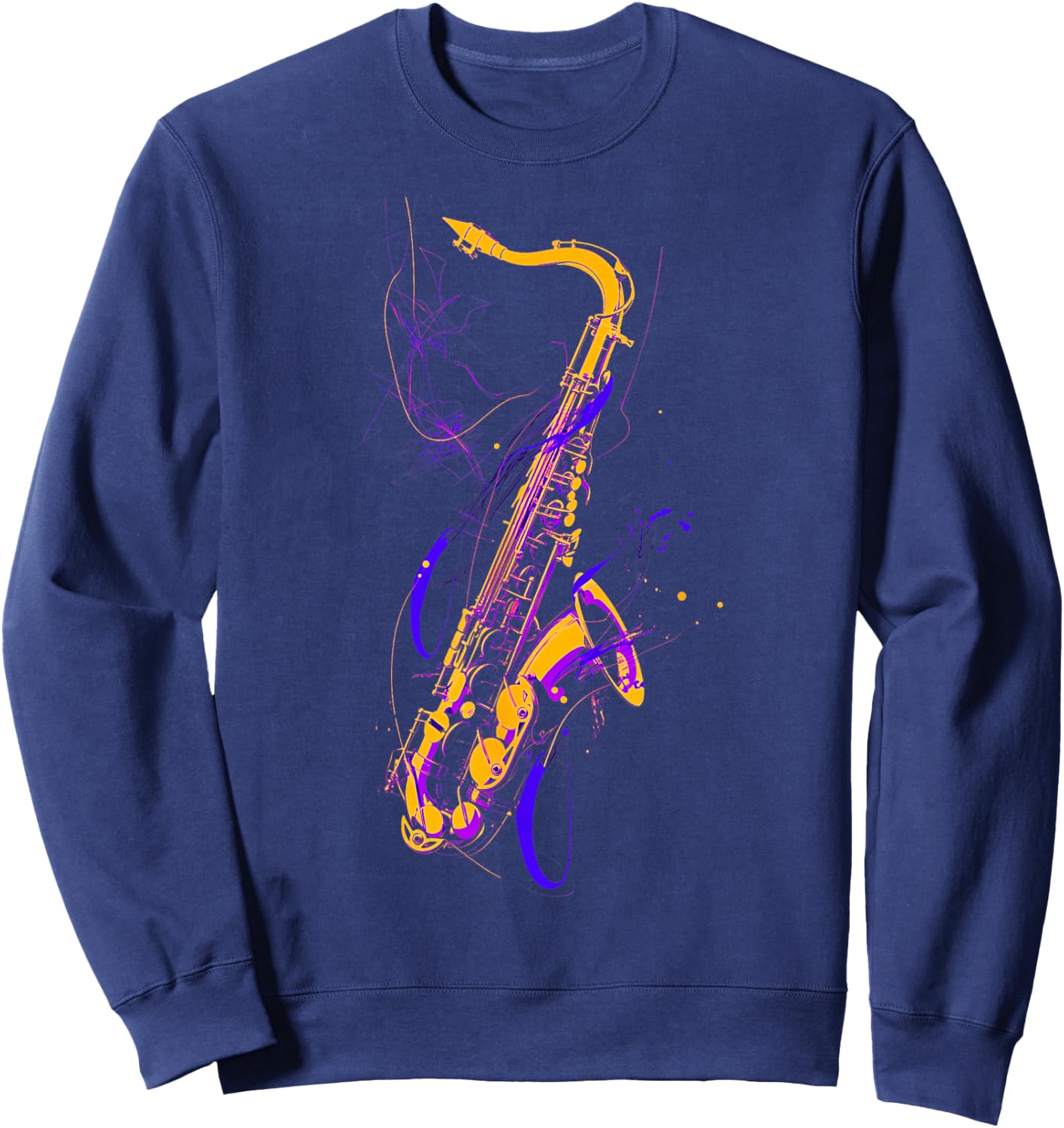 Saxophone , Black, S Sweatshirt - Sweatshirt | Navy