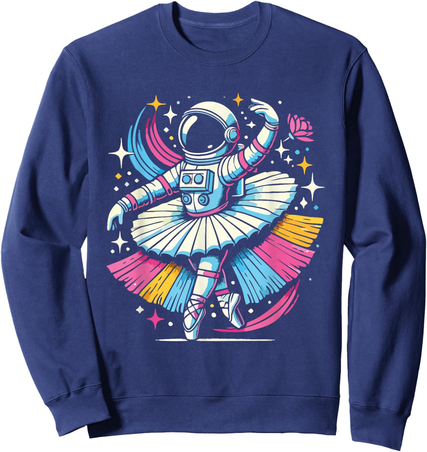 Astronaut Ballerina Cosmic Dance Stars Universe Funny Sweatshirt - Sweatshirt | Navy