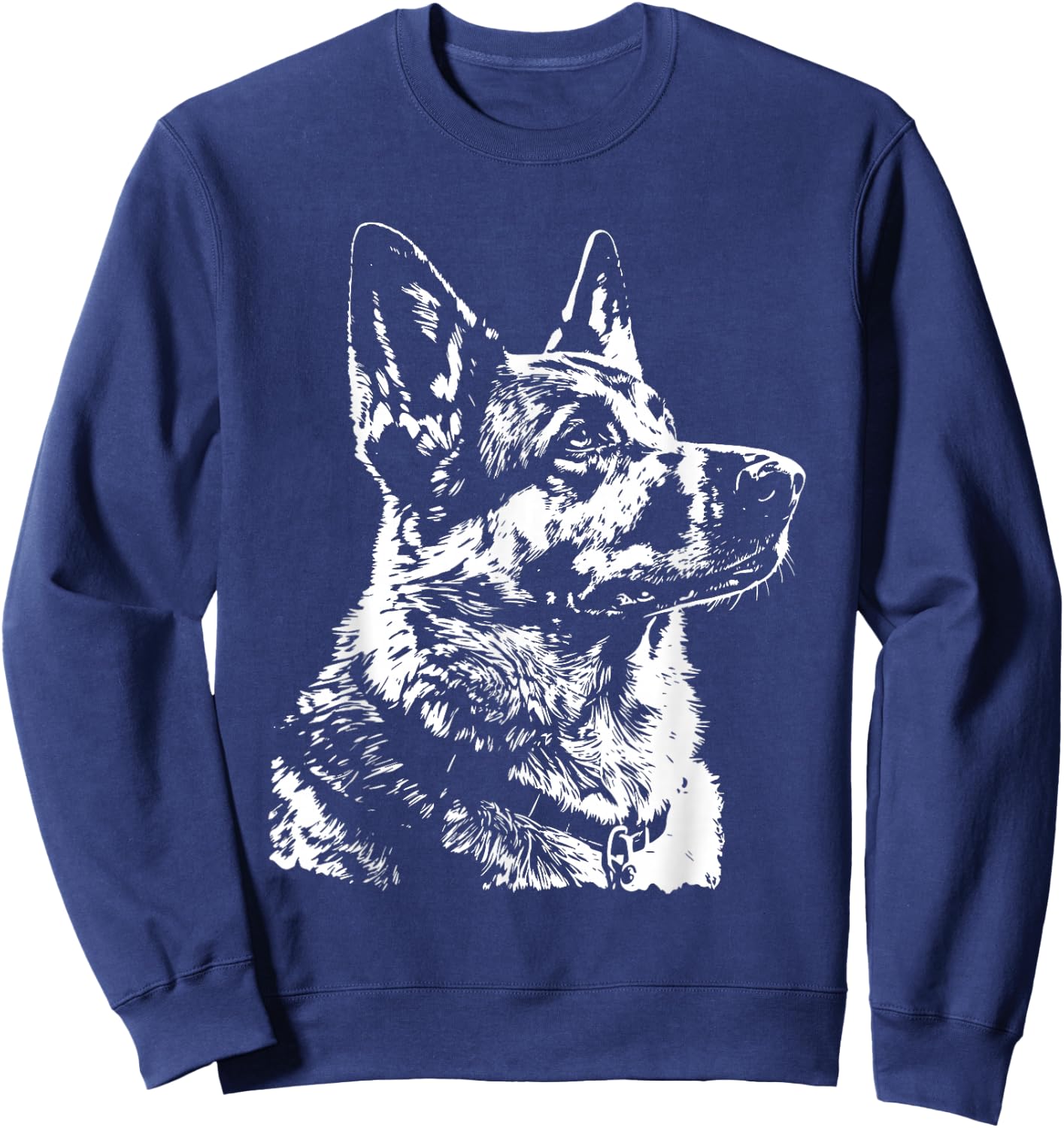 German Shepherd Drawing Shepherd Picture German Shepherd Sweatshirt - Sweatshirt | Navy