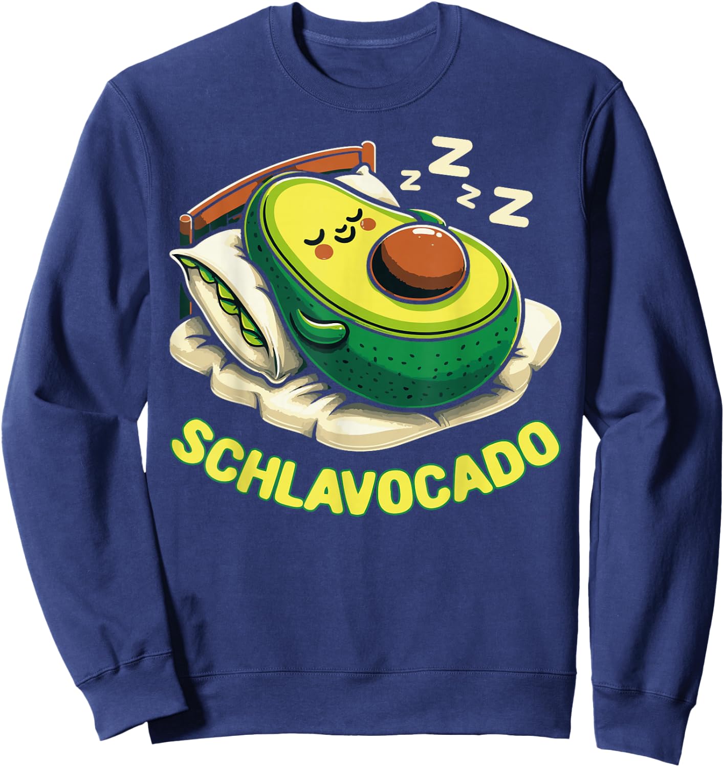 Schlavocado Pyjama Nachthemd Schlafanzug Schlaf Avocado Sweatshirt - Sweatshirt | Navy