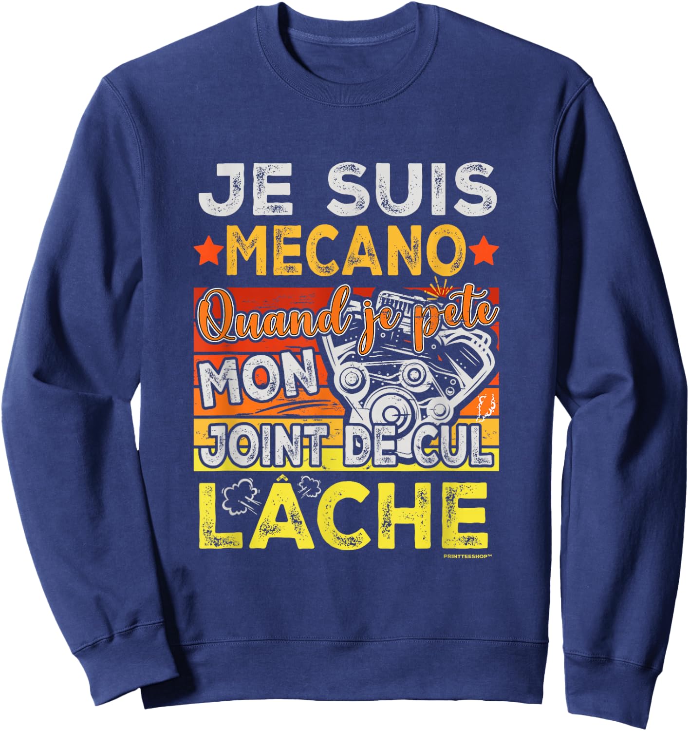 Mechanic Humour Mechanical Cylinder Head Gasket – Man Mécano , Black, S Sweatshirt - Sweatshirt | Navy