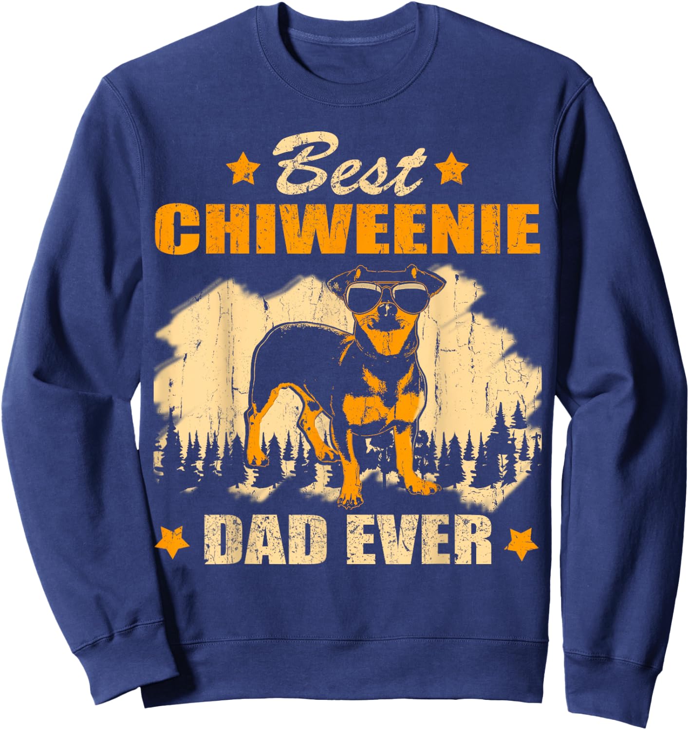 Chiweenie And Dog Dad - Best Friends Dog Father Sweatshirt - Sweatshirt | Navy