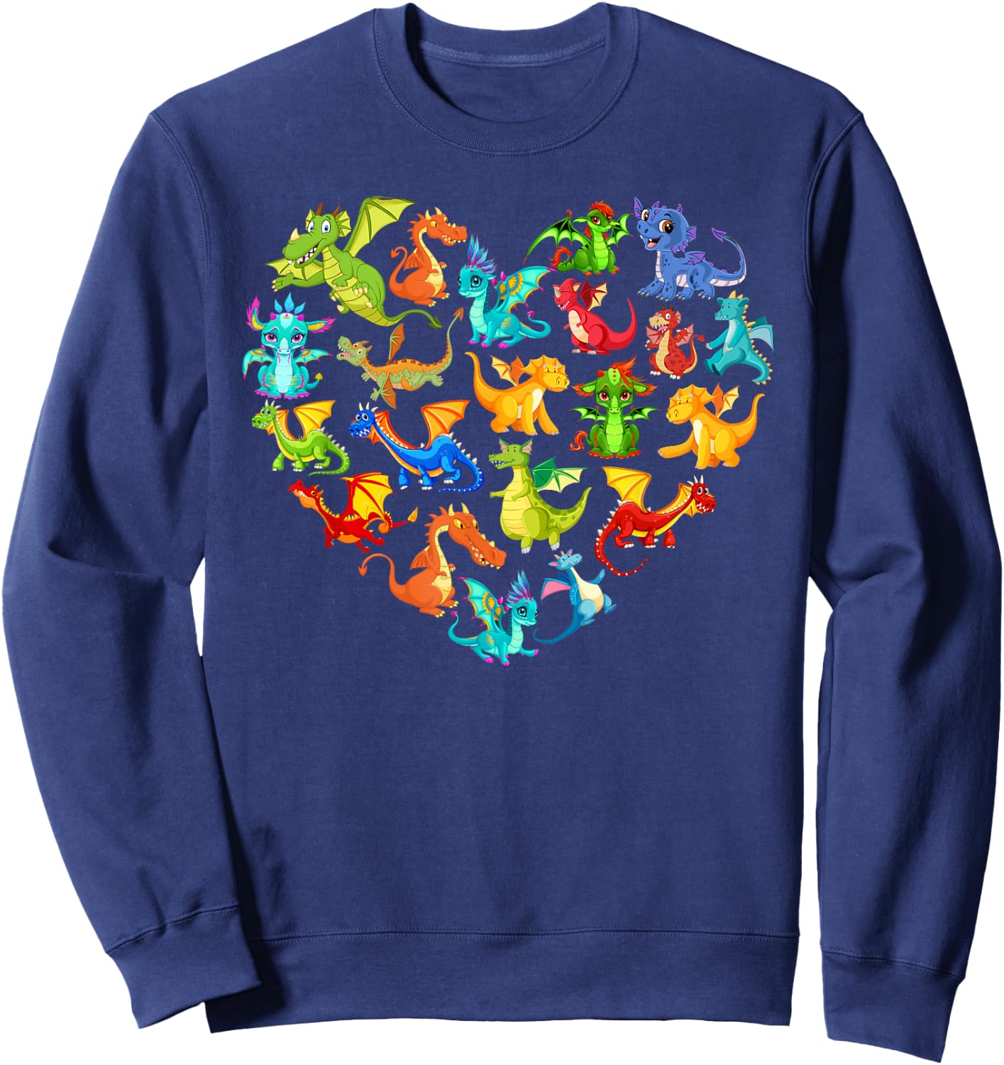 Dragon Lover Heart , Girls, Kids. Dragon , black Sweatshirt - Sweatshirt | Navy