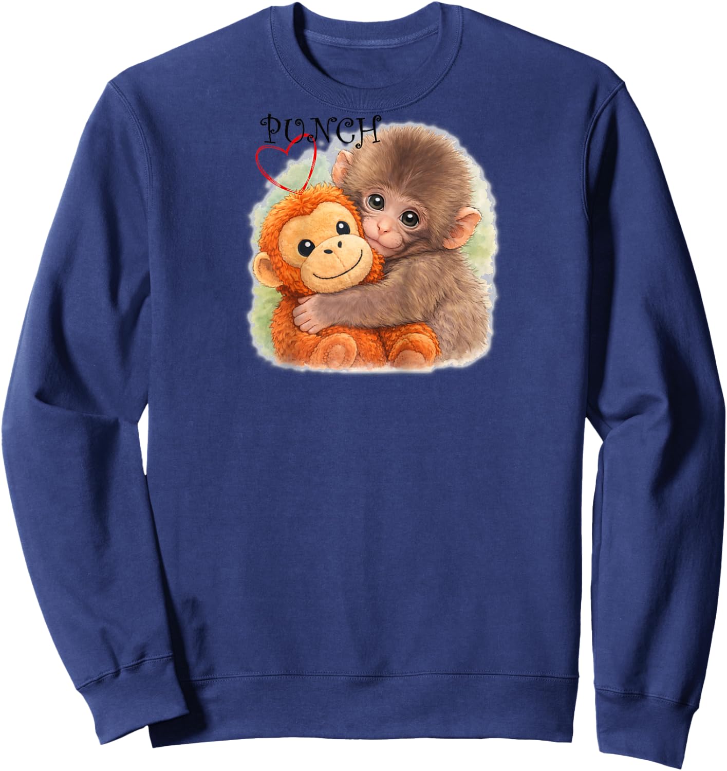 Punch Monkey Raglan Baseball Sweatshirt - Sweatshirt | Navy
