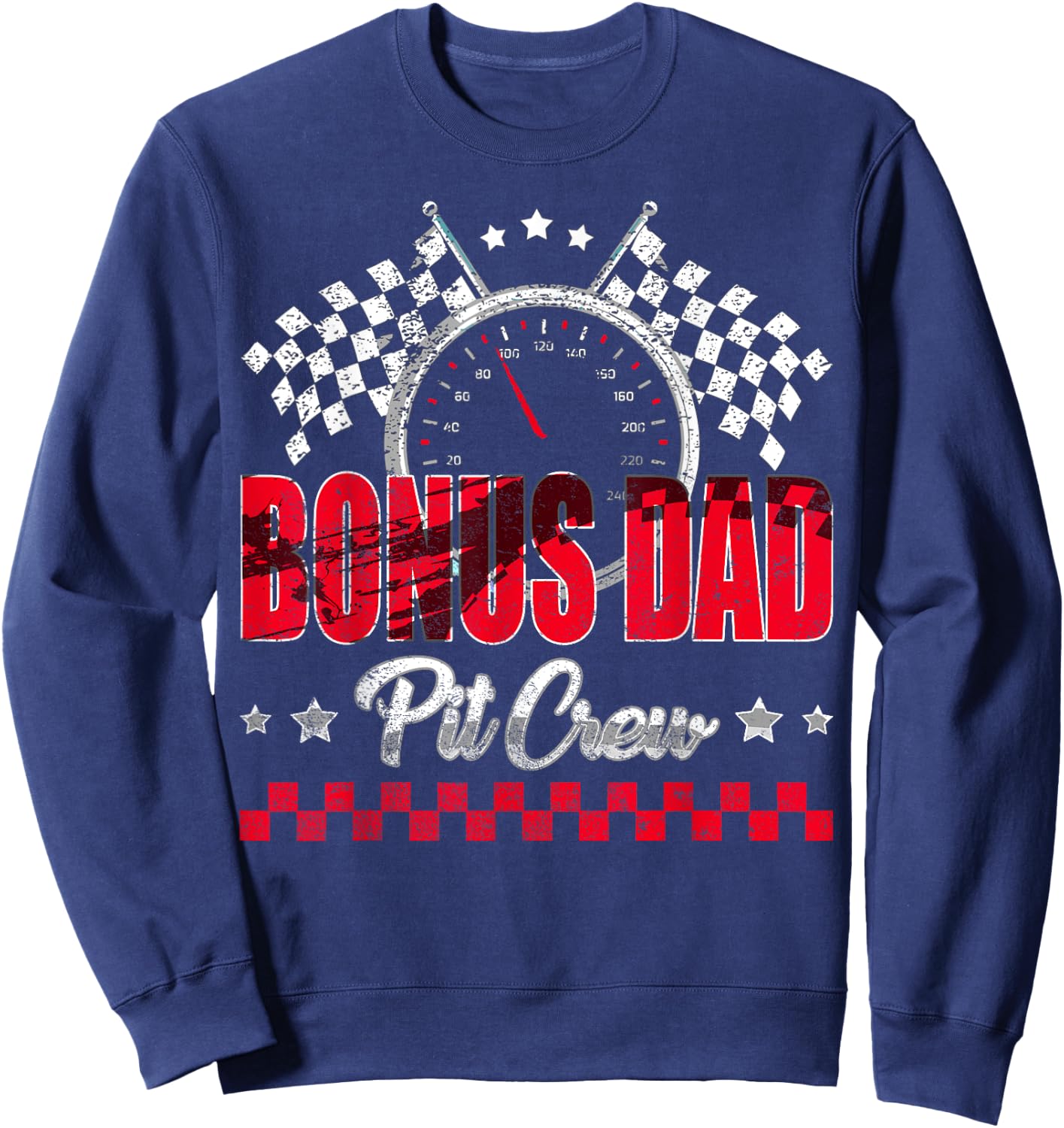 Race Car Birthday Party Racing Family Bonus Dad Pit Crew Sweatshirt - Sweatshirt | Navy