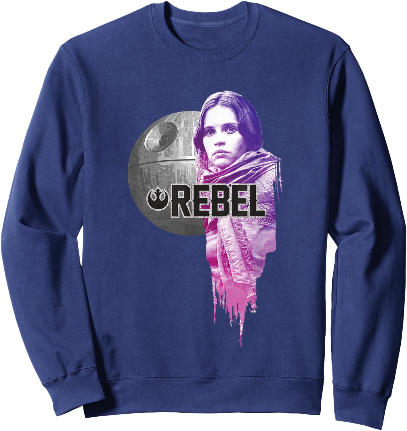 Star Wars Rogue One Iconic Jyn Erso Rebel Big Chest Portrait Sweatshirt - Sweatshirt | Navy
