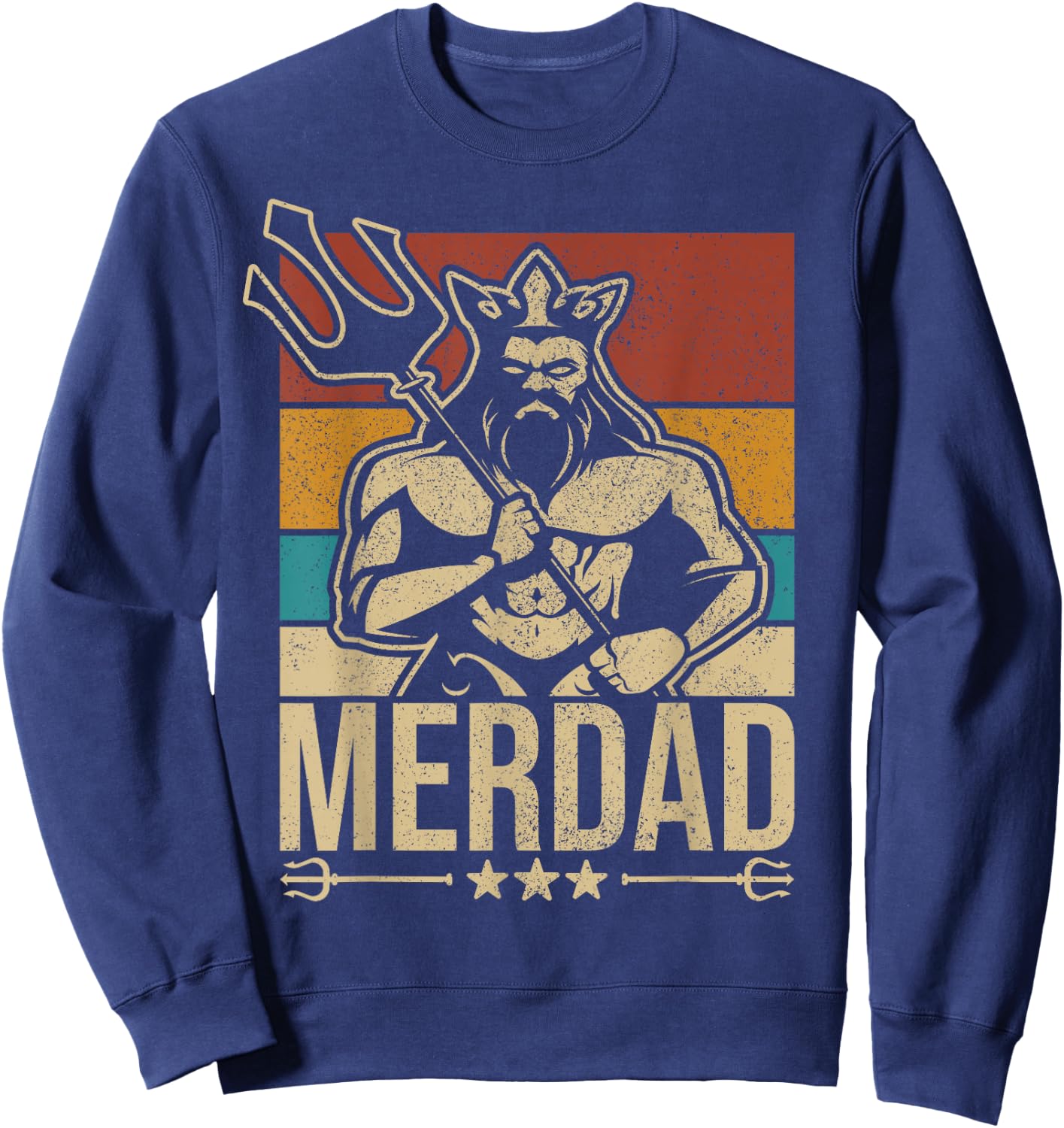 Merdaddy Mermaid Dad Costume Merman Fathers Day Party Outfit Sweatshirt - Sweatshirt | Navy