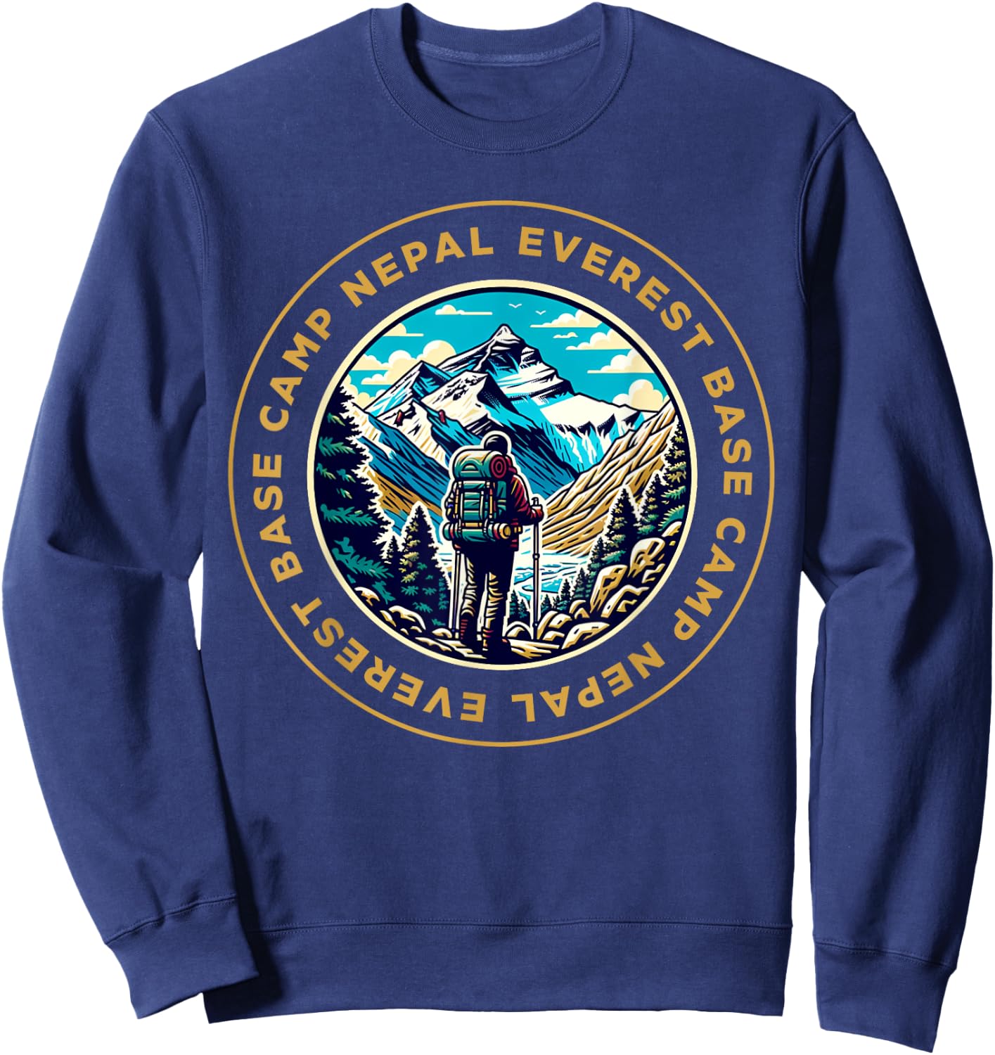Everest Base Camp Nepal Mountain Everest View Hiking , Black, S Sweatshirt - Sweatshirt | Navy