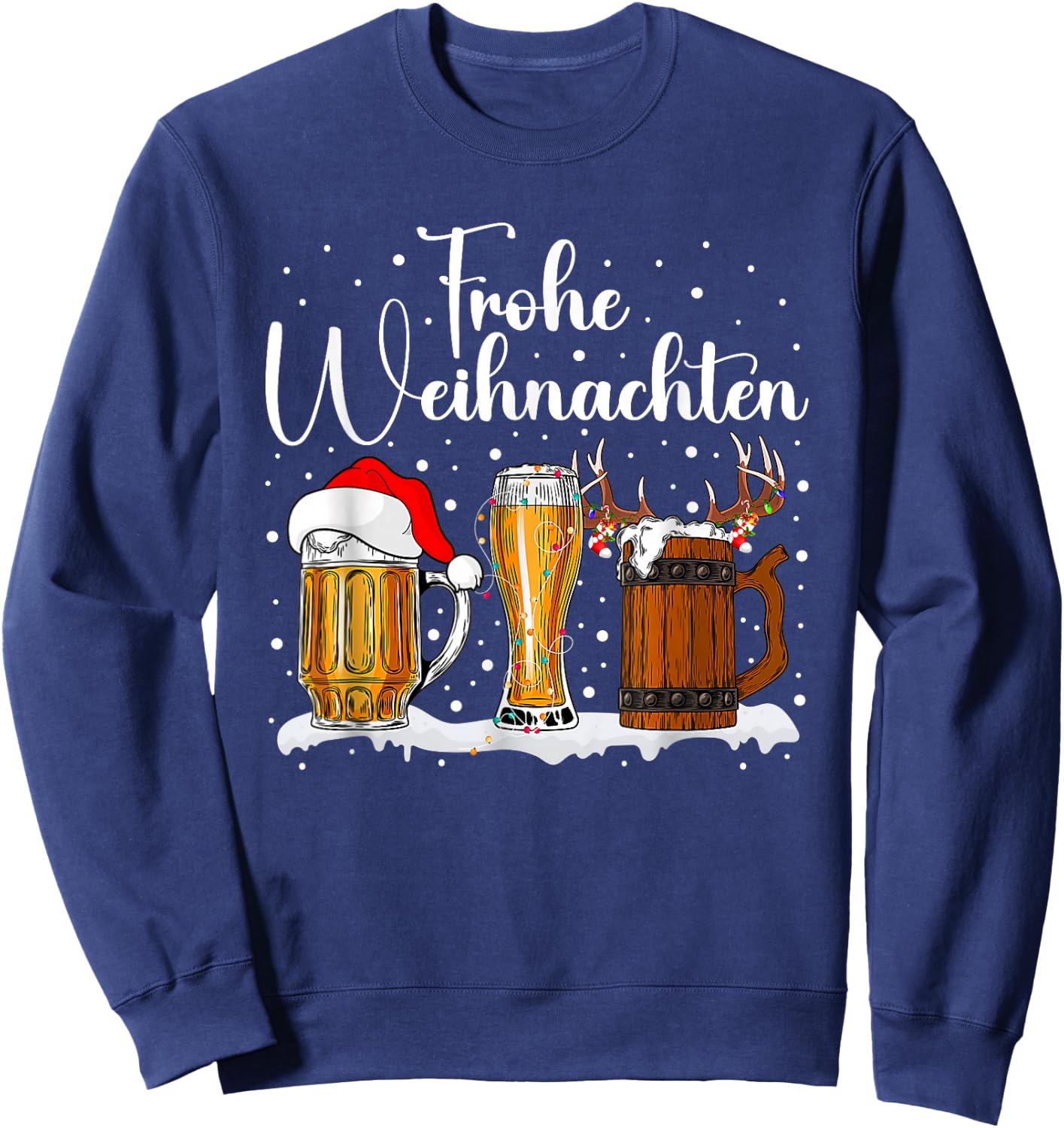 Christmas Outfit Men's Christmas Beer Gifts Men's , black Sweatshirt - Sweatshirt | Navy