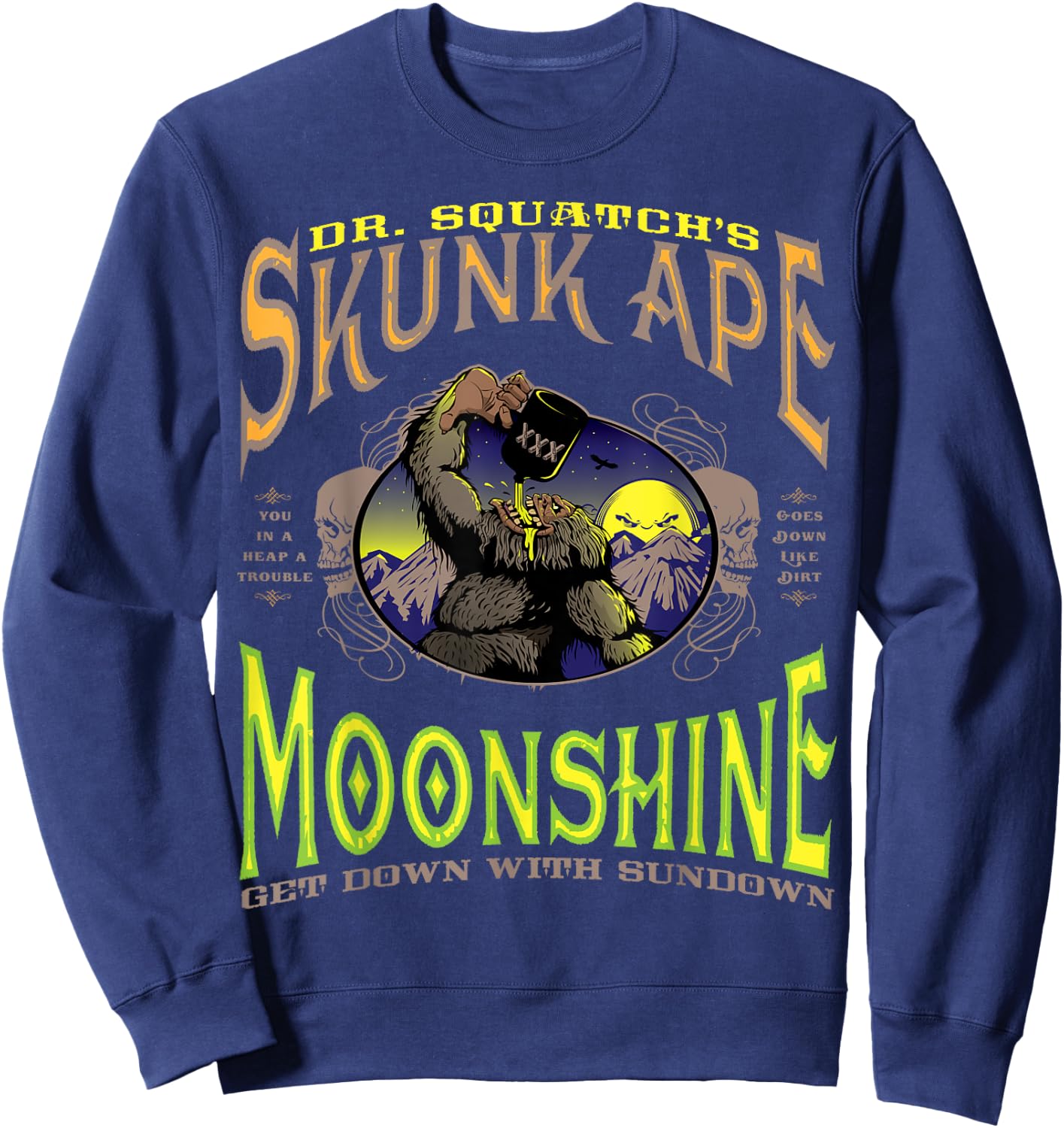 Dr. Squatchs Skunk Ape Moonshine , black Sweatshirt - Sweatshirt | Navy