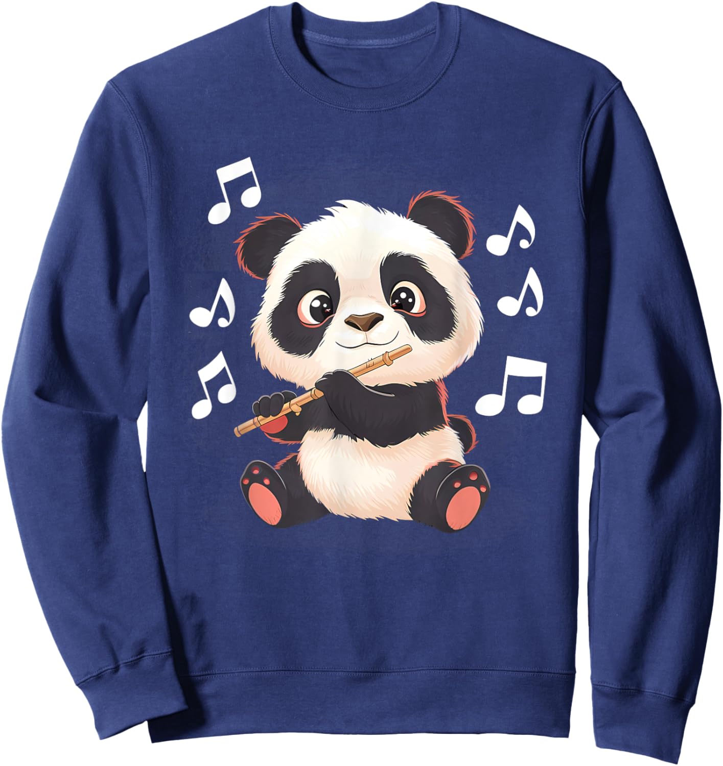 Panda Playing Flute Sweatshirt - Sweatshirt | Navy