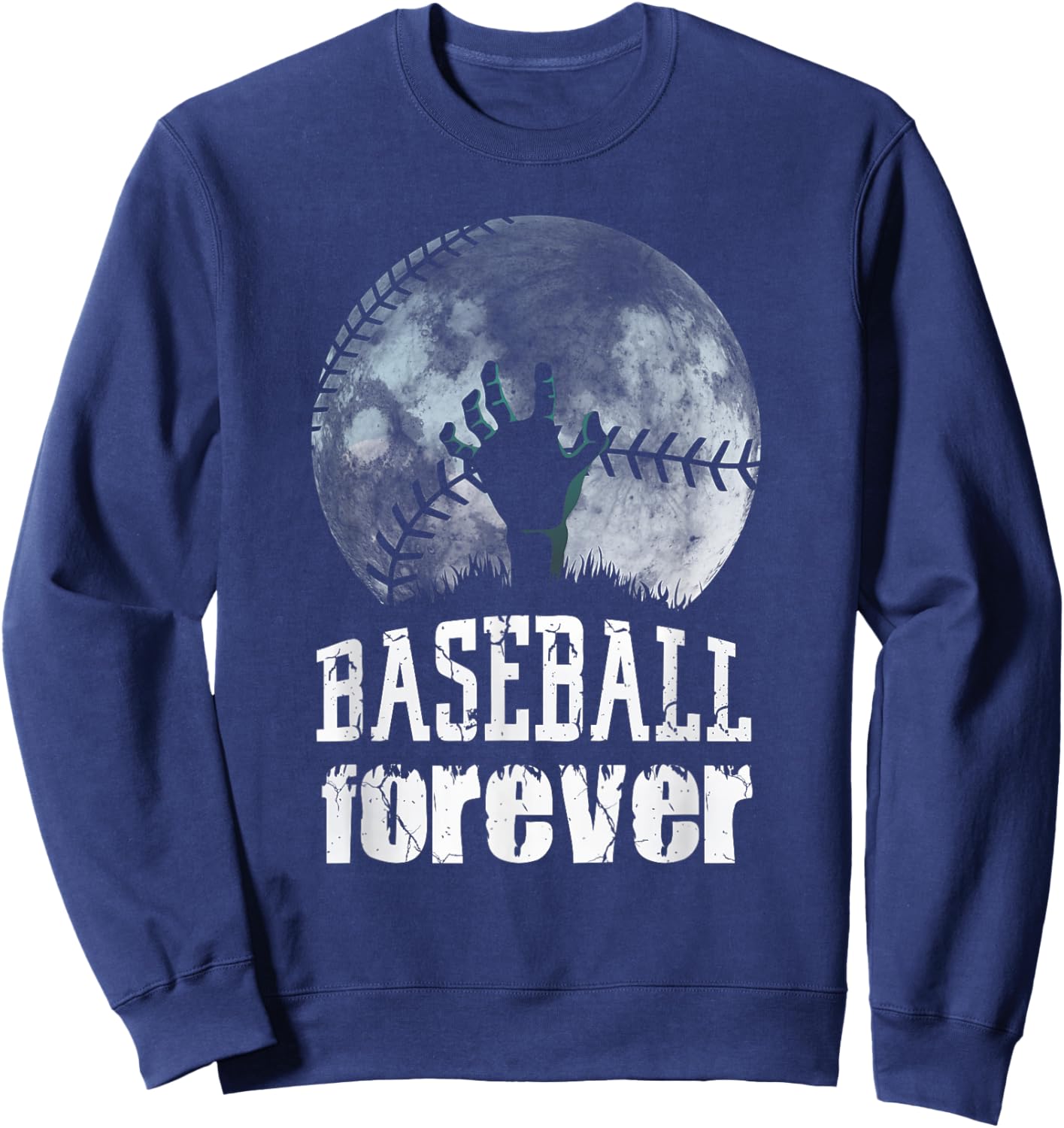 Baseball Forever! Zombie Baseball Player Sweatshirt - Sweatshirt | Navy