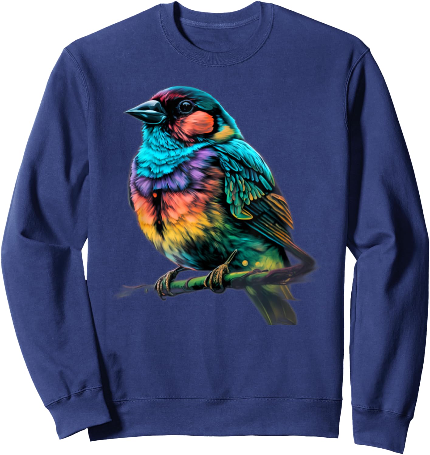 Cute Garden Hummingbird Gifts Colorful Finch Sweatshirt - Sweatshirt | Navy