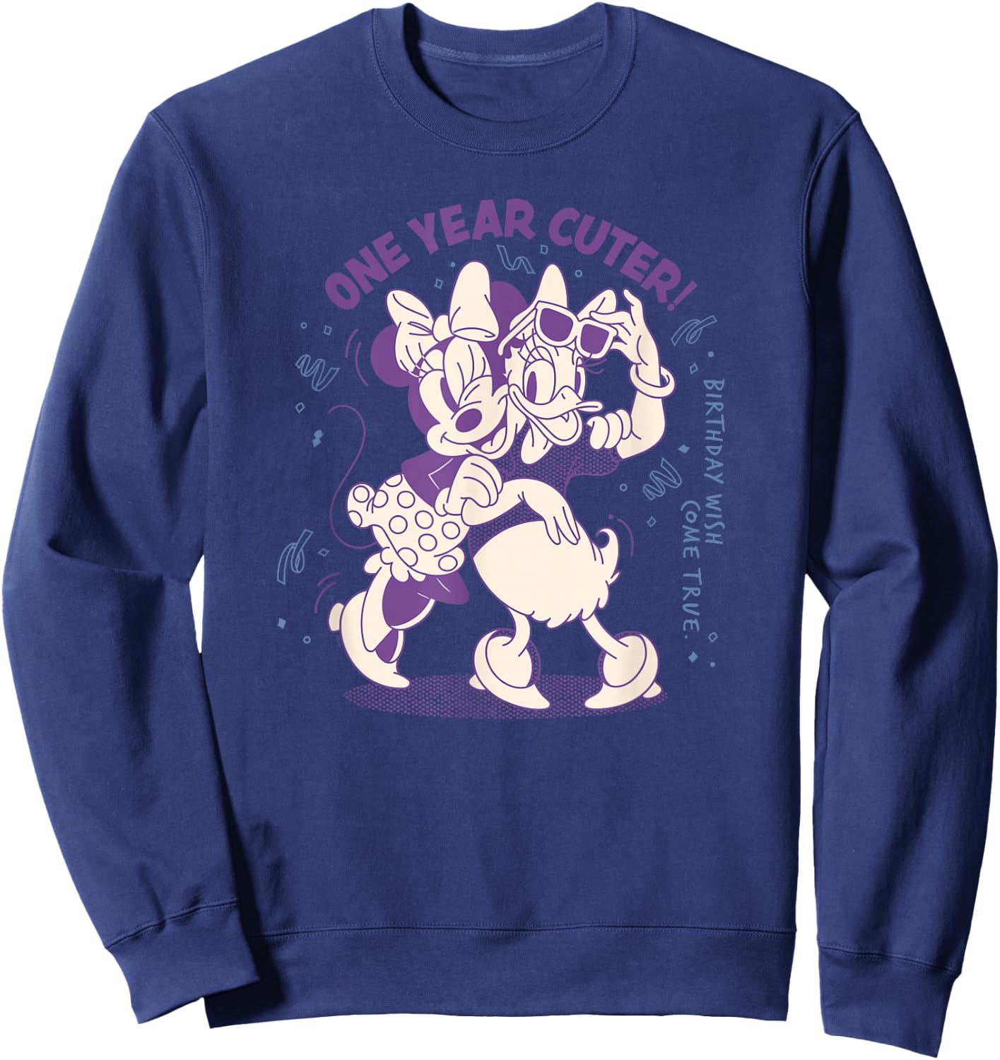 Disney Minnie Mouse Daisy Duck Birthday Wish One Year Cuter Sweatshirt - Sweatshirt | Navy