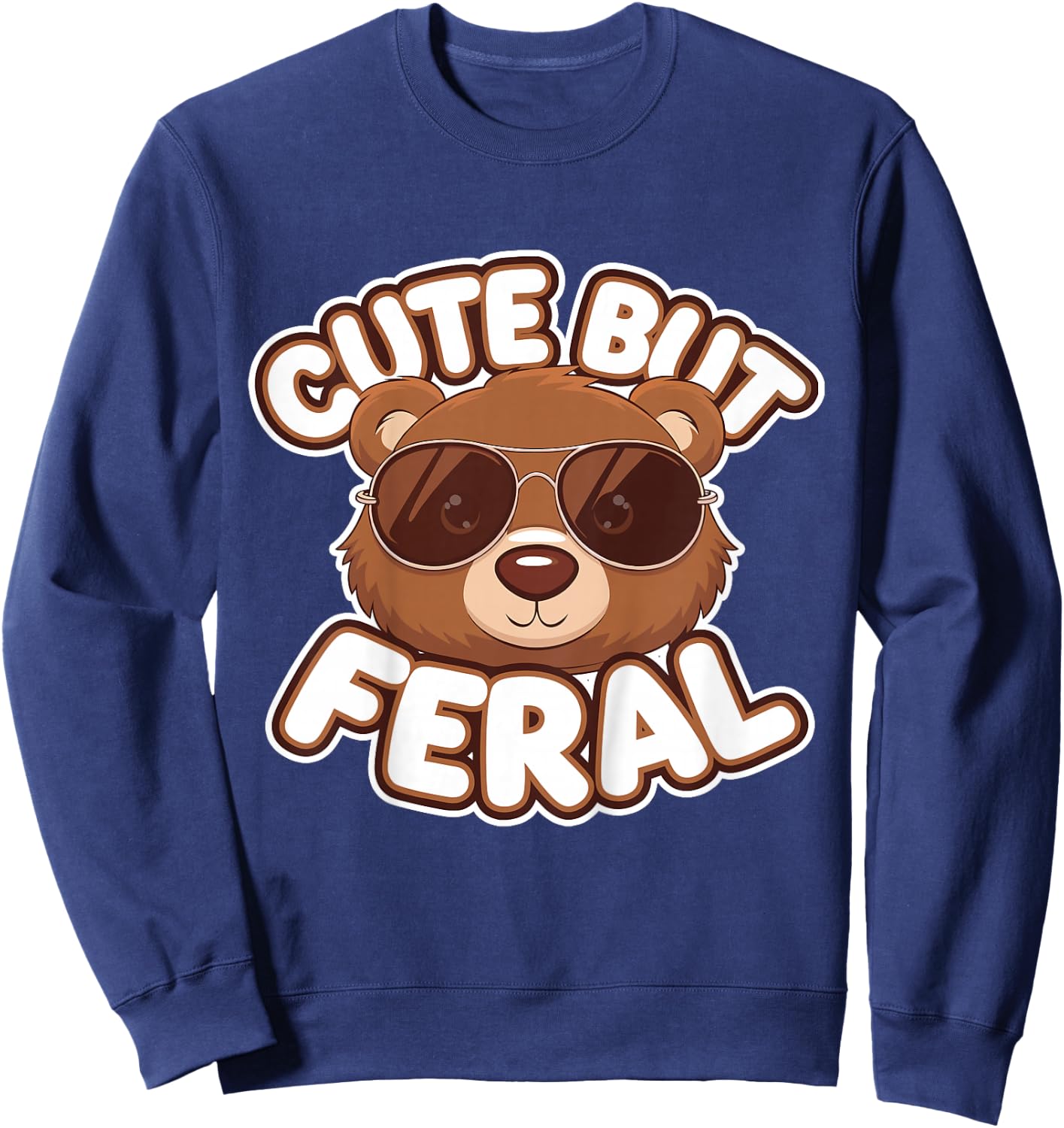 Cute Brown Bear Kids Sweatshirt - Sweatshirt | Navy