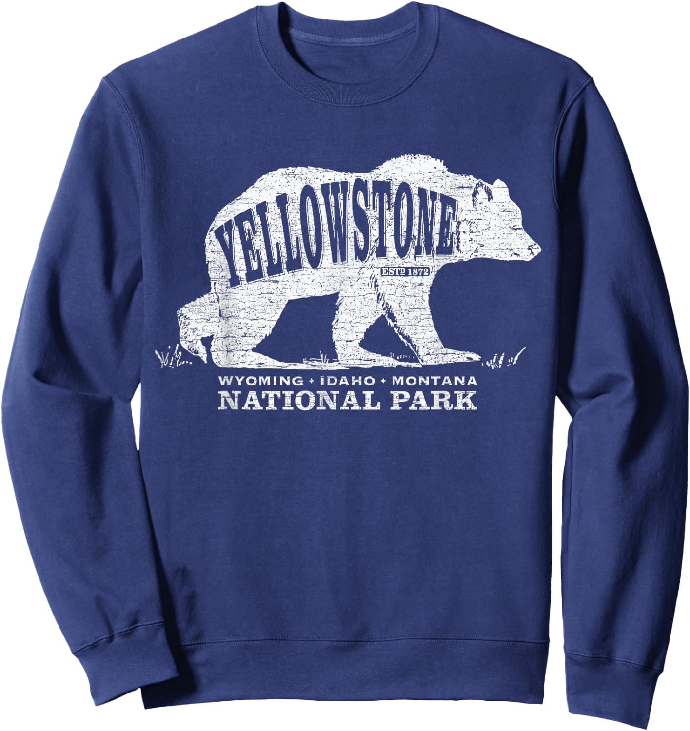 Grizzly Bear Yellowstone National Park Est. 1872 Sweatshirt - Sweatshirt | Navy