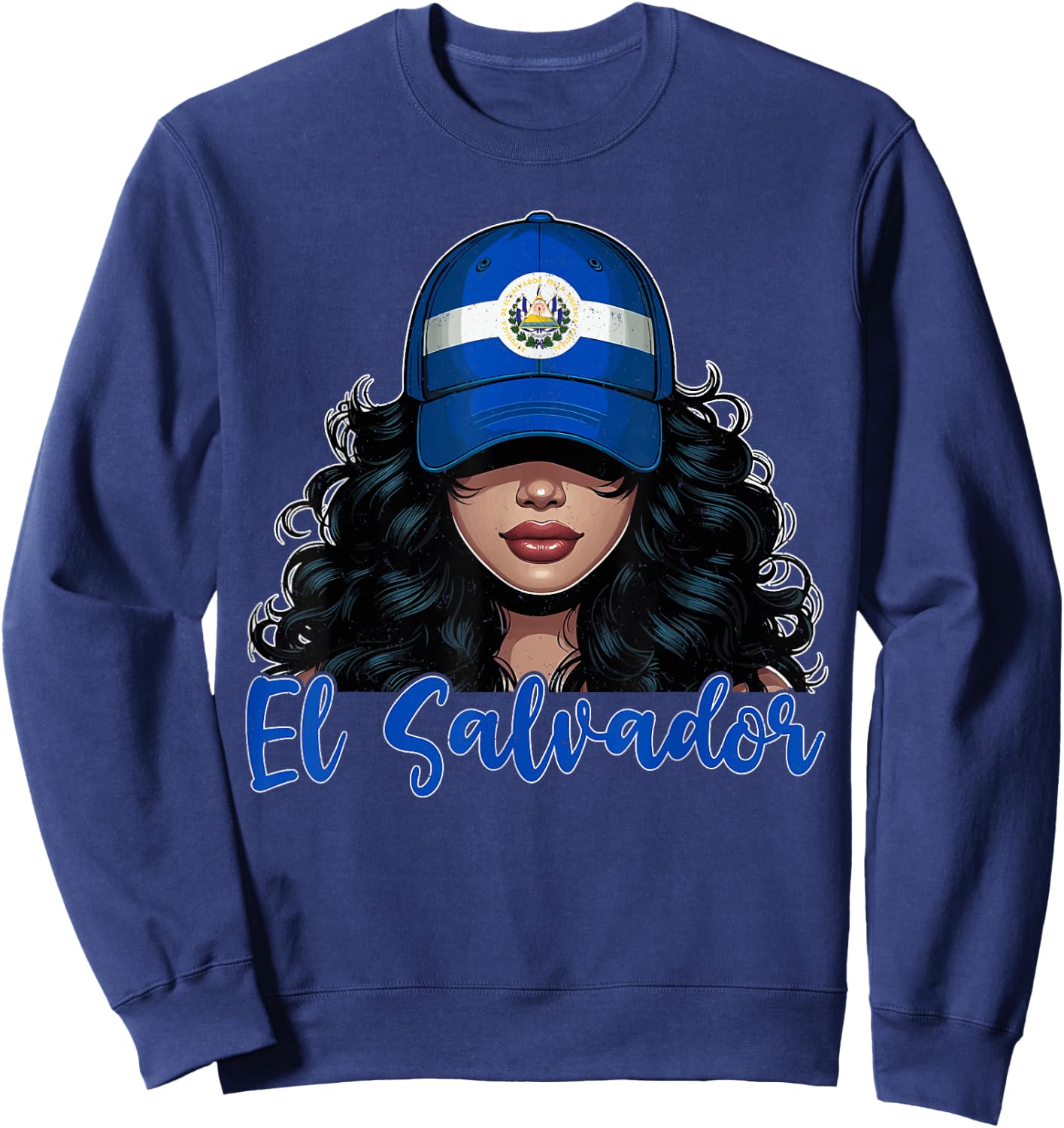 Salvadoran Girl El Salvador Flag Proud Salvadorena Women Sweatshirt - Sweatshirt | Navy