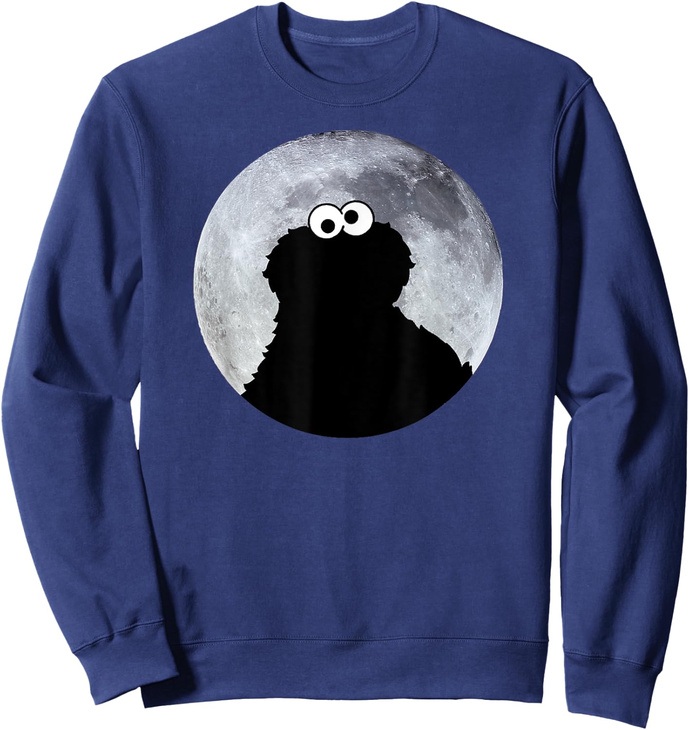Sesame Street Cookie Monster in Moonlight Shadow Moonnight , black Sweatshirt - Sweatshirt | Navy