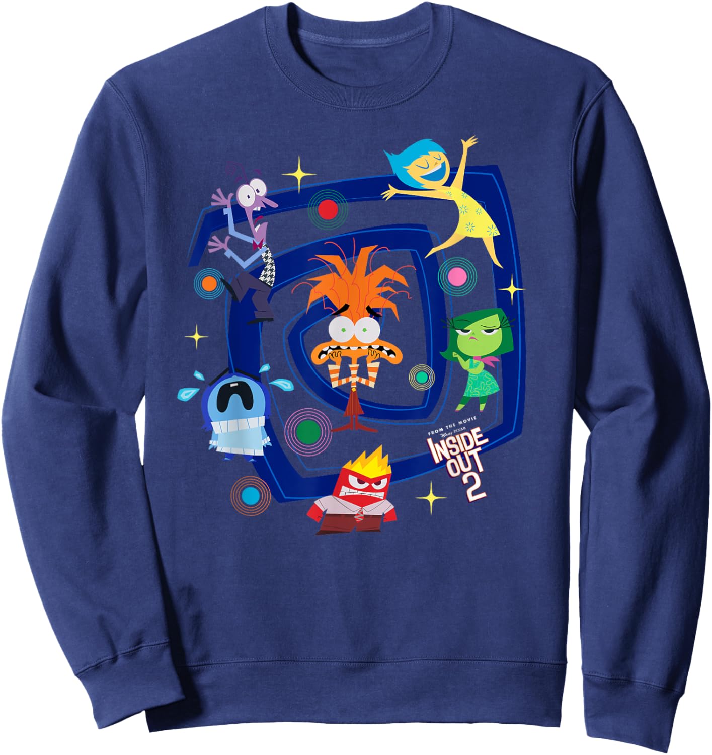Disney and Pixar's Inside Out 2 Emotional Spiral Anxiety , Black, S Sweatshirt - Sweatshirt | Navy