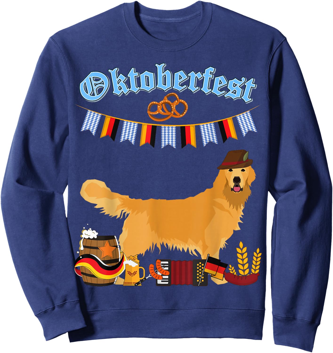 Golden Retriever Oktoberfest Sweatshirt - Sweatshirt | Navy