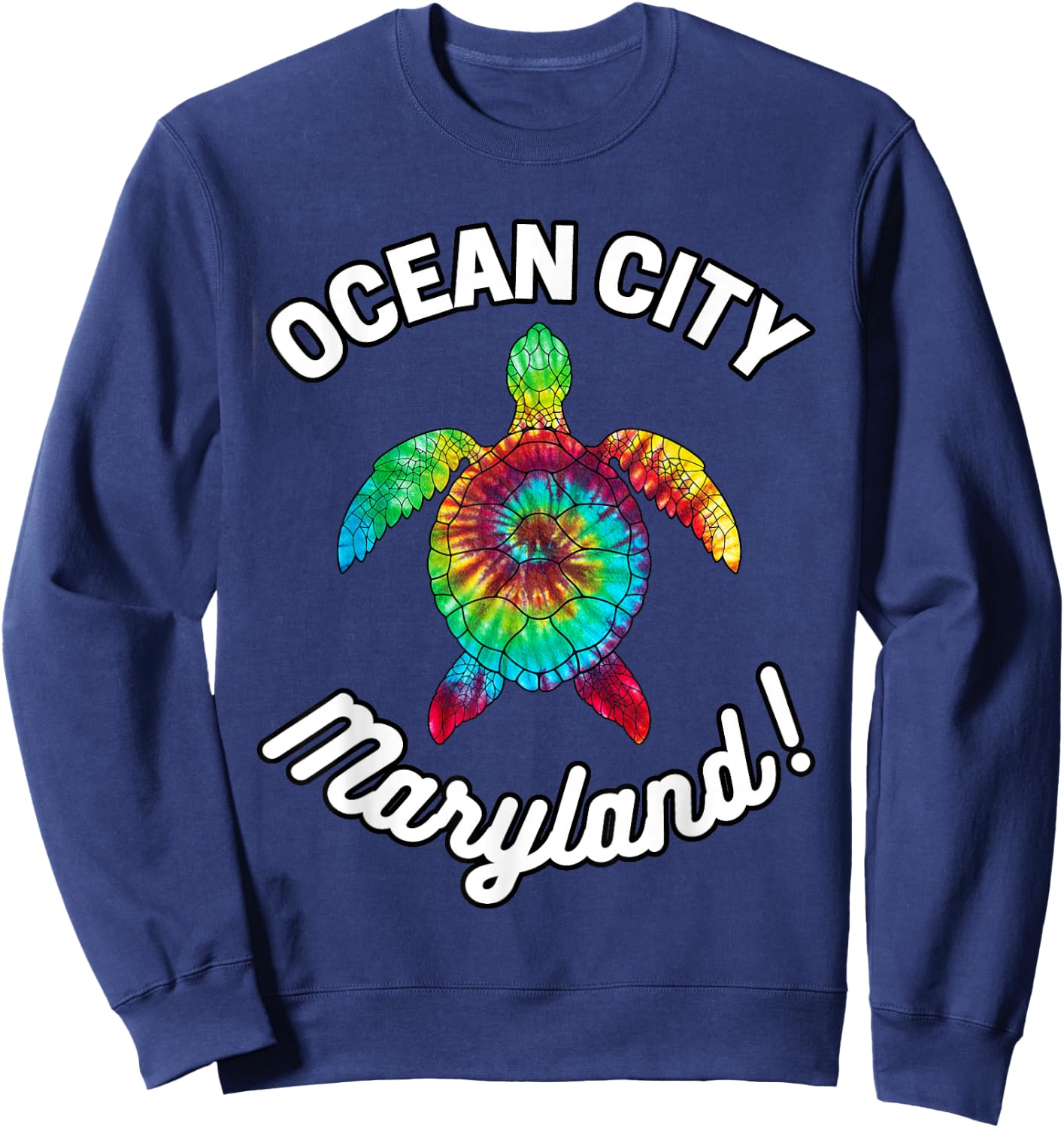 Ocean City Maryland Tie Dye Boho Turtle Turtles MD Sweatshirt - Sweatshirt | Navy