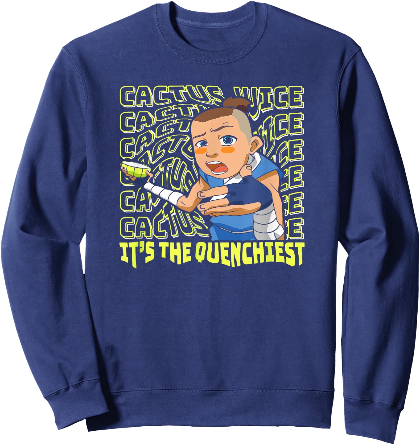 Avatar: The Last Airbender Sokka Cactus Juice Word Stack Sweatshirt - Sweatshirt | Navy