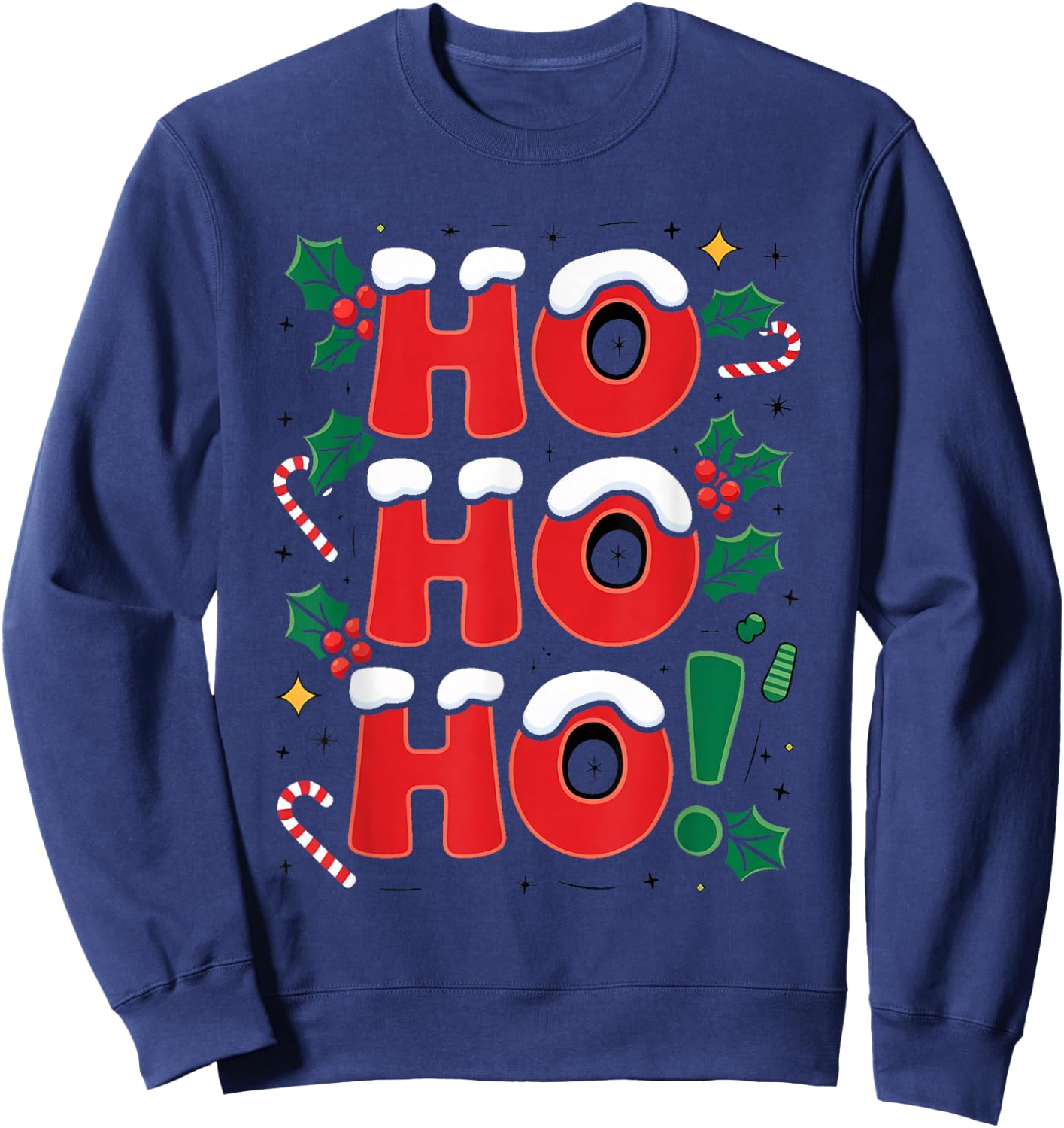 Happy "Ho Ho Ho" to Celebrate Christmas , Black, S Sweatshirt - Sweatshirt | Navy