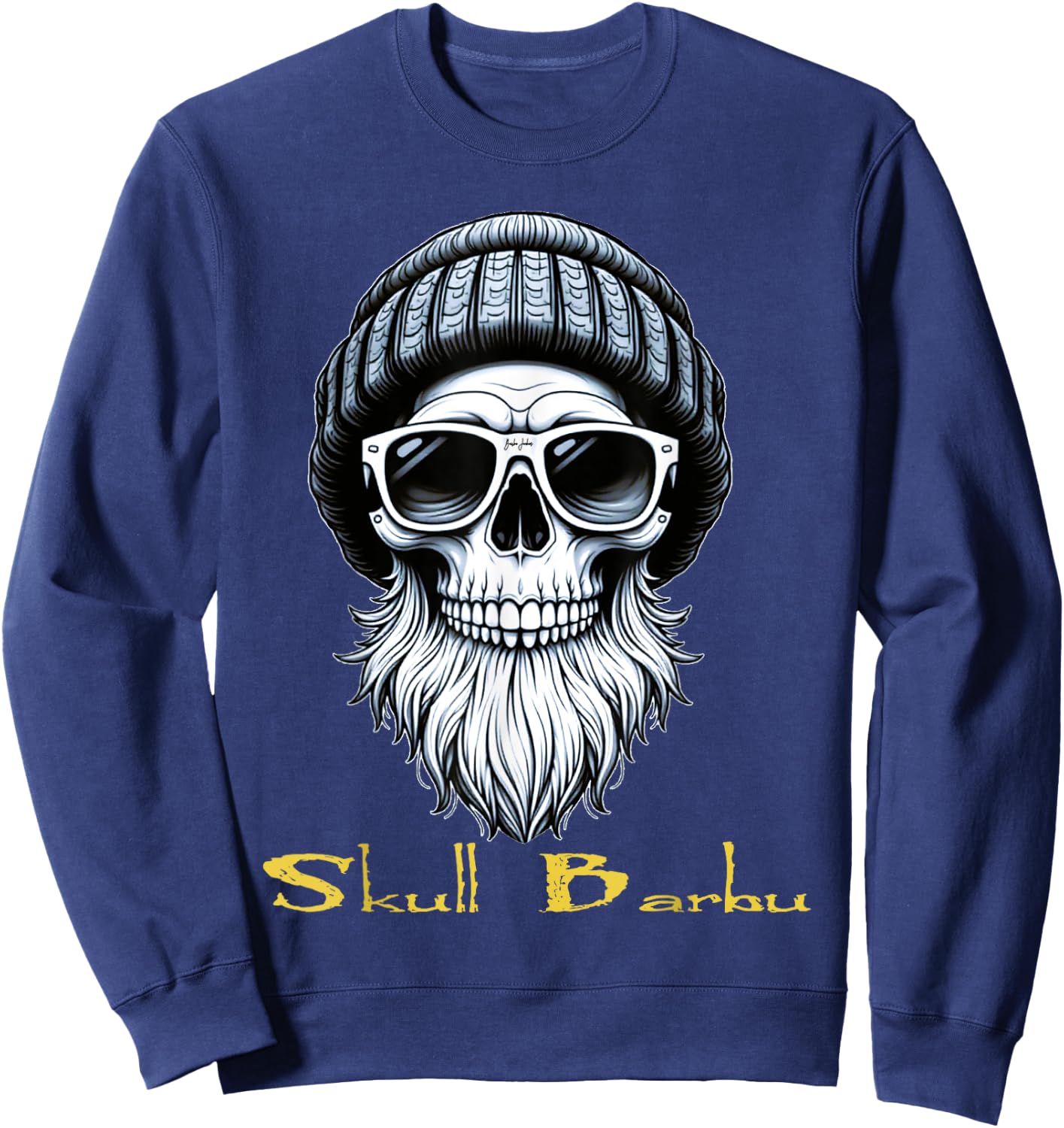 Skull Bearded Skull Beard Gift , Black, S Sweatshirt - Sweatshirt | Navy