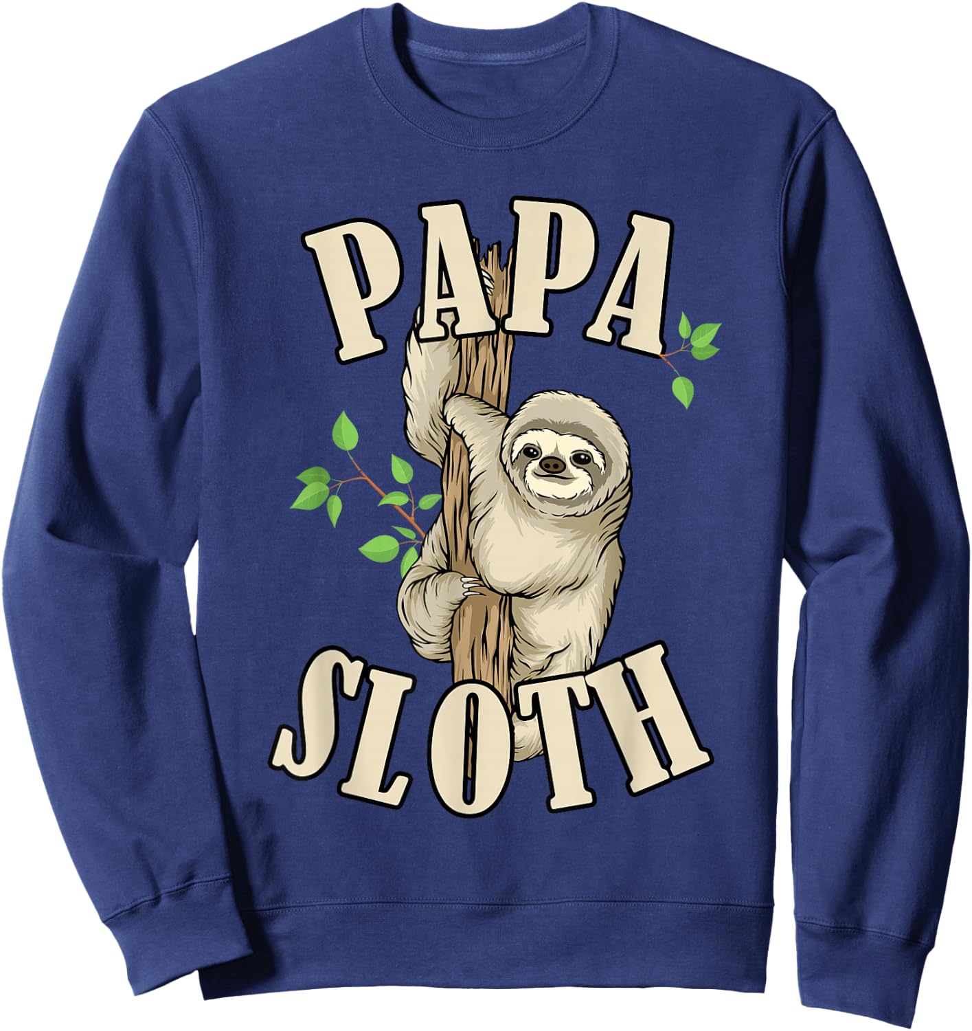 Papa Sloth Animal Lover Grandpa Sloth Papa Sweatshirt - Sweatshirt | Navy