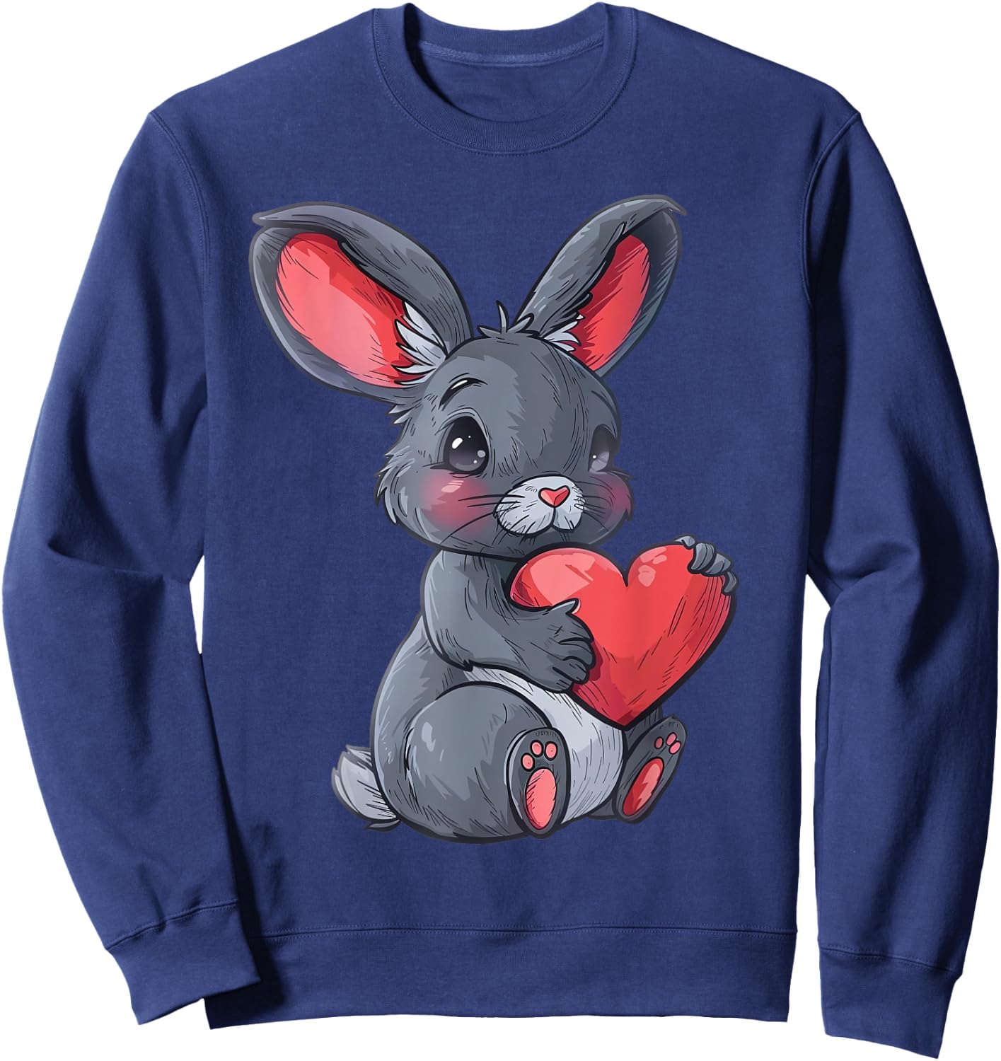 Niedlicher Hase Mit Herz Liebevolles Design Sweatshirt - Sweatshirt | Navy