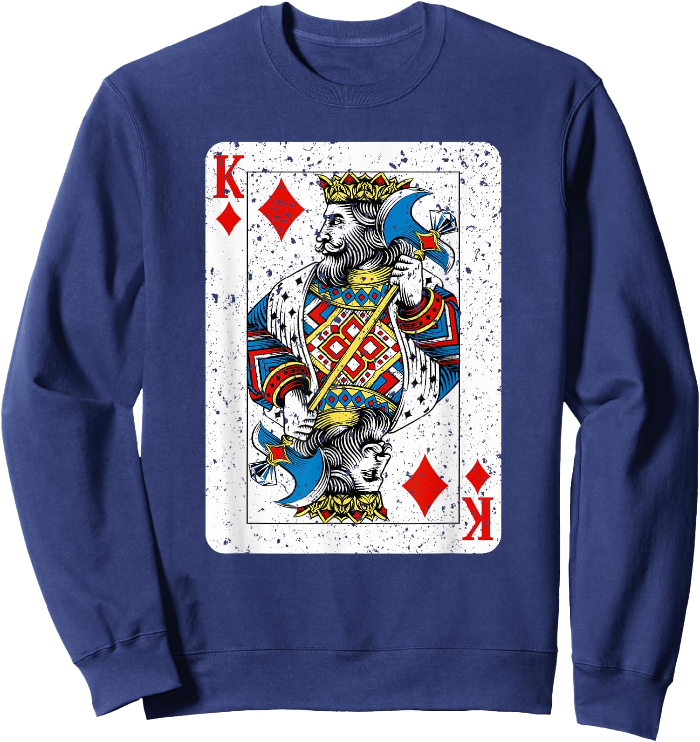 King of Diamonds Deck of Playing Cards Vintage Retro Style Sweatshirt - Sweatshirt | Navy