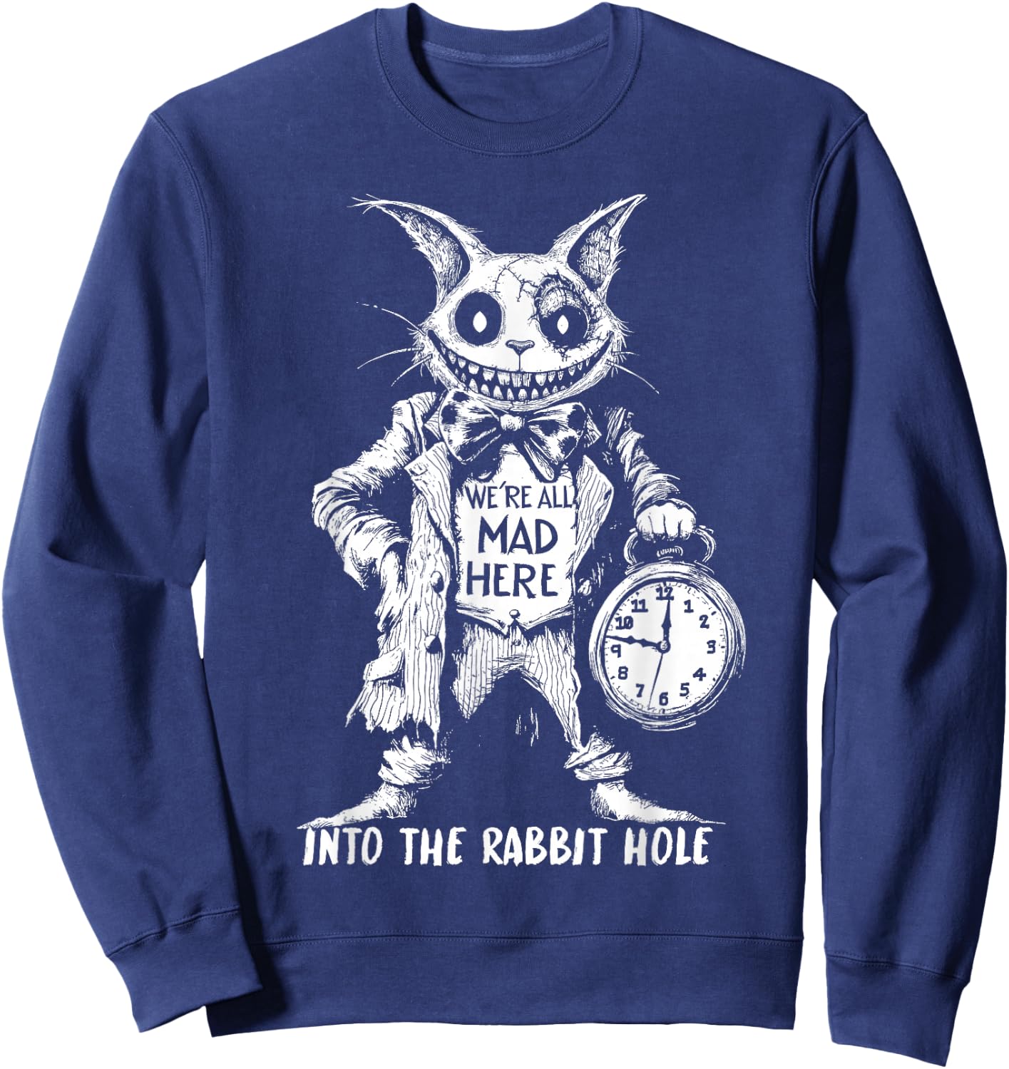 Scary Cheshire Cat in Wonderland Horror Sweatshirt - Sweatshirt | Navy
