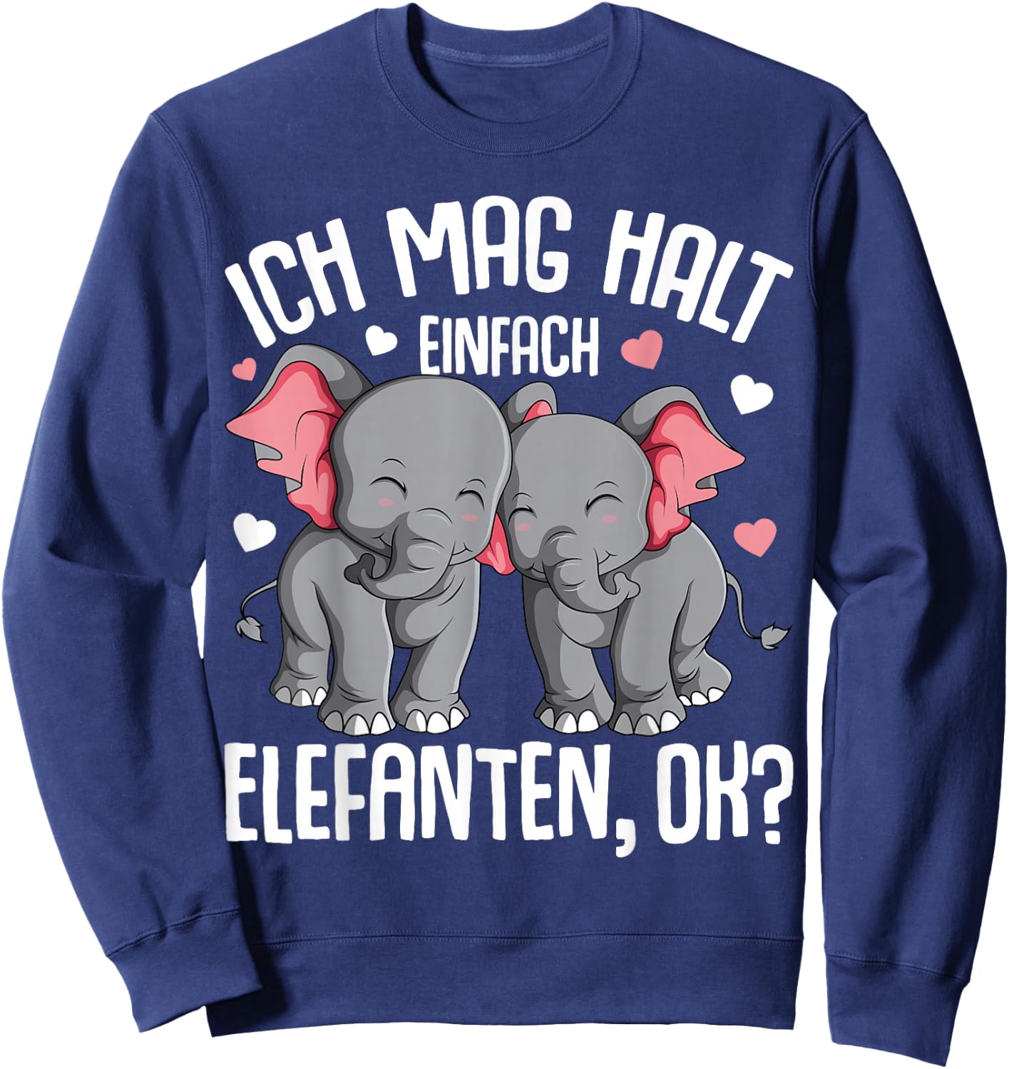 Ich mag halt Elefanten Damen Kinder Sweatshirt - Sweatshirt | Navy