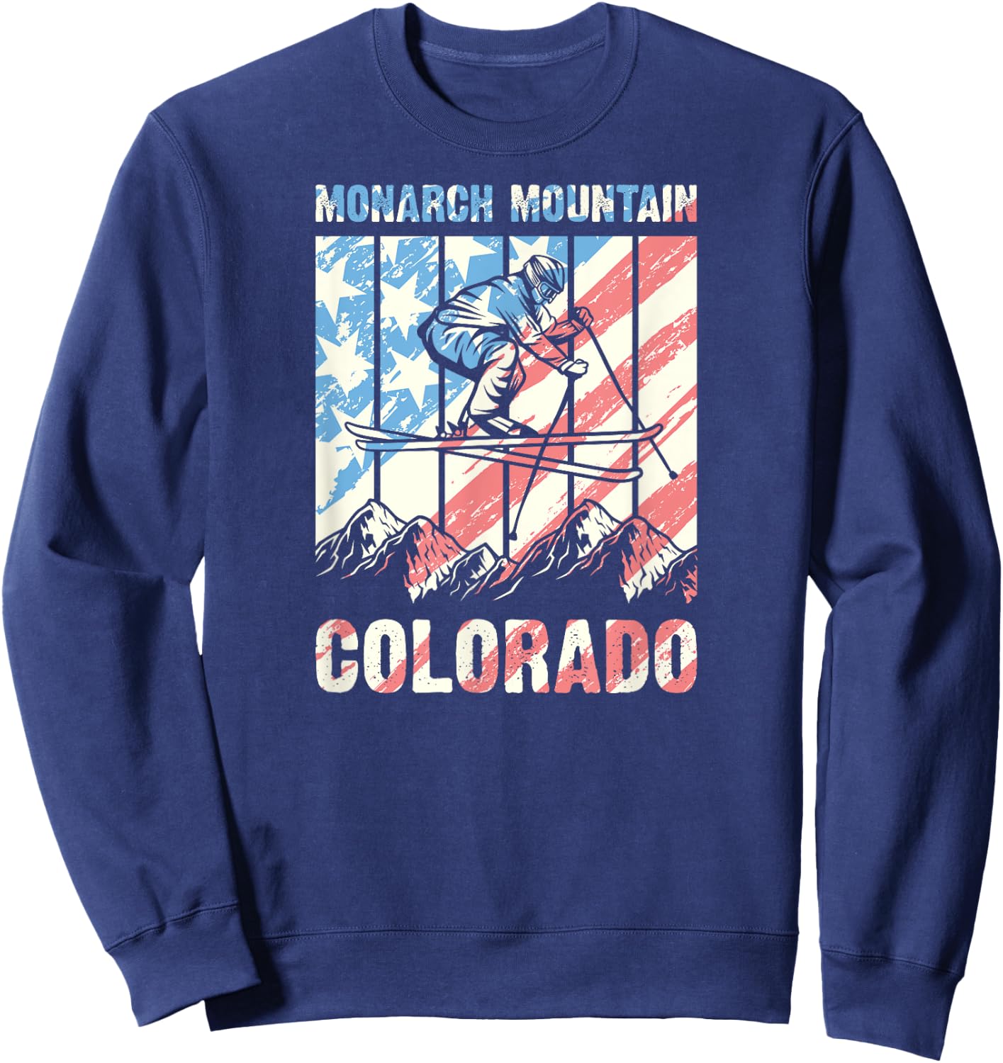 Matching Retro Mountain Skiing Loveland Monarch Mountain Sweatshirt - Sweatshirt | Navy