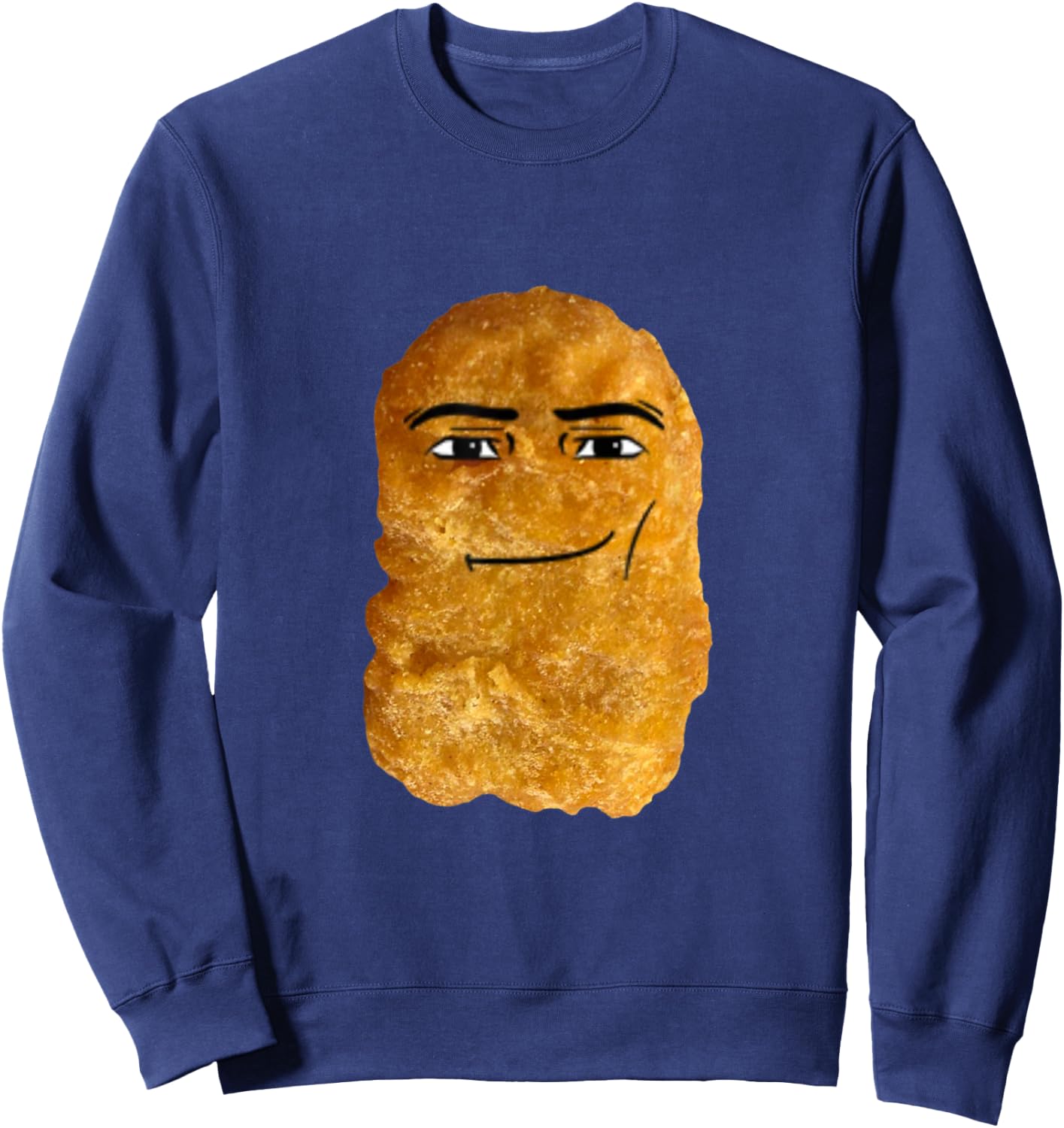 Chicken Nugget Man Face Cowboy Meme Sweatshirt - Sweatshirt | Navy