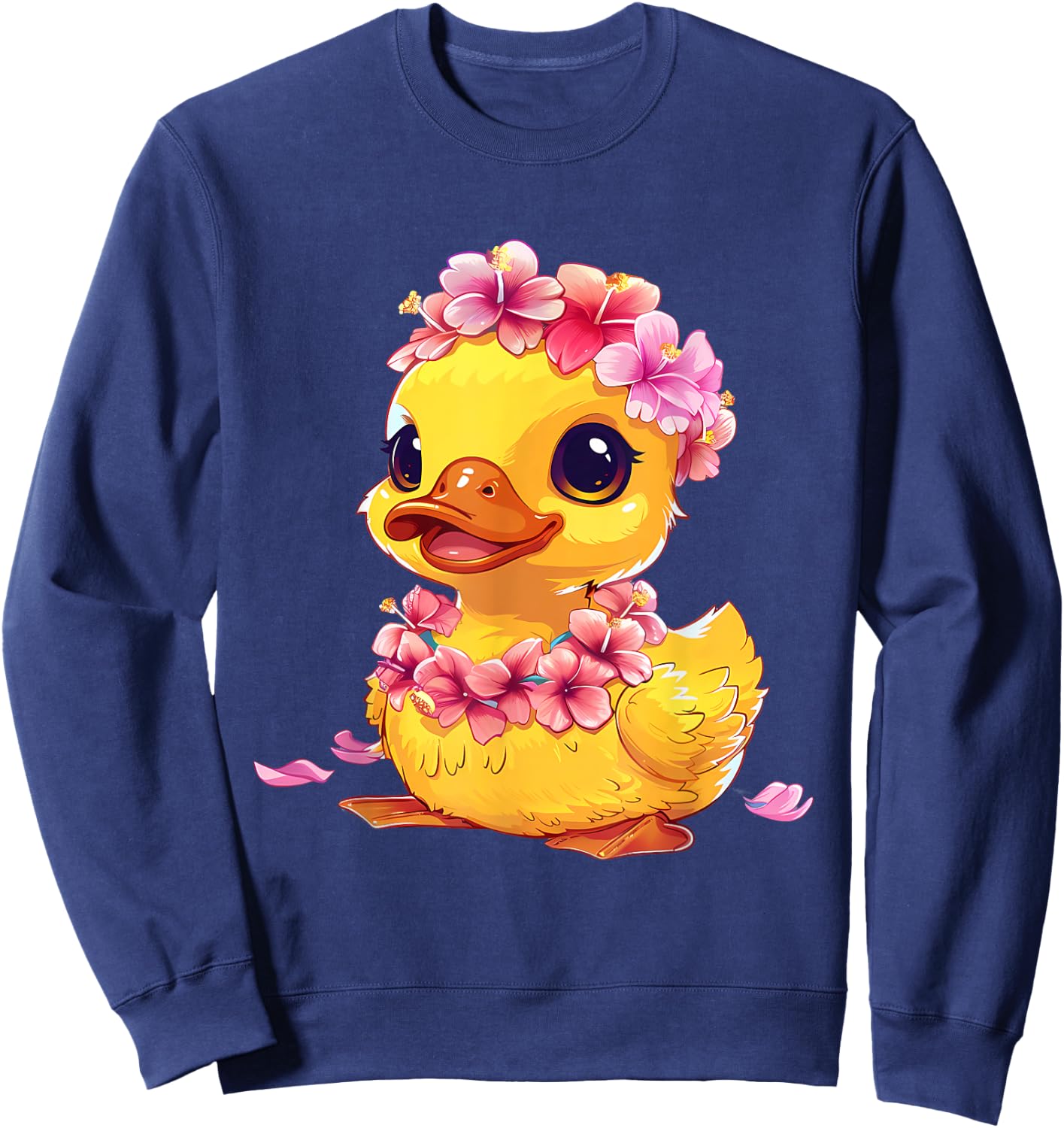Rubber Duck Hawaiian Floral Hawaii Rubber Duck Lover Sweatshirt - Sweatshirt | Navy