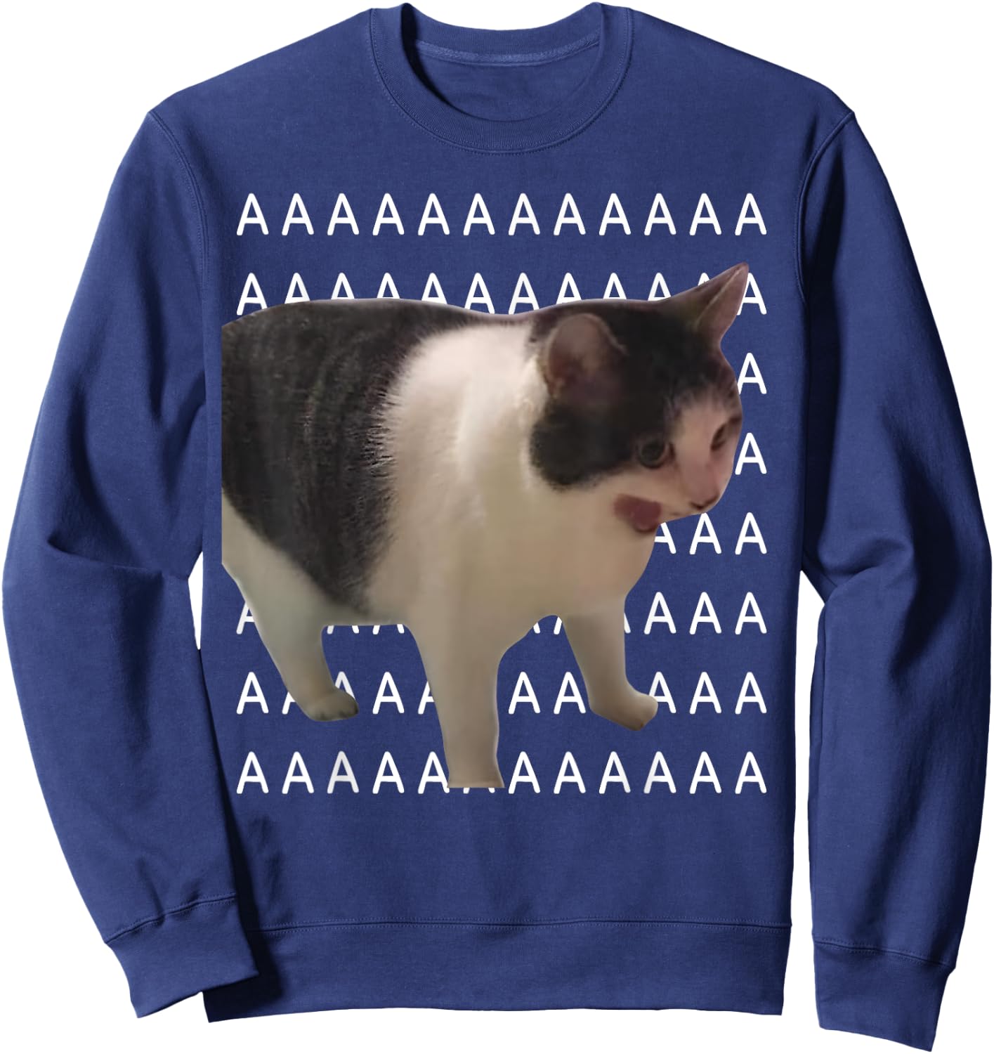 Screaming Cat Men Women Kids Sweatshirt - Sweatshirt | Navy