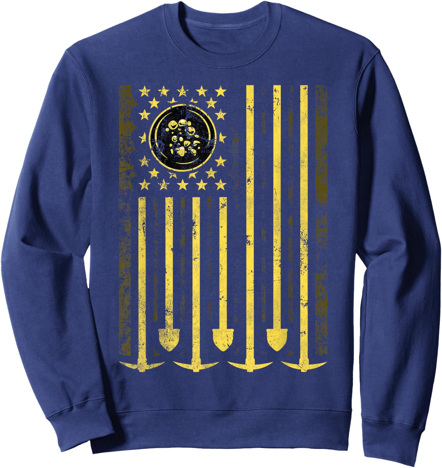 American Flag Gold Prospector Men Sweatshirt - Sweatshirt | Navy