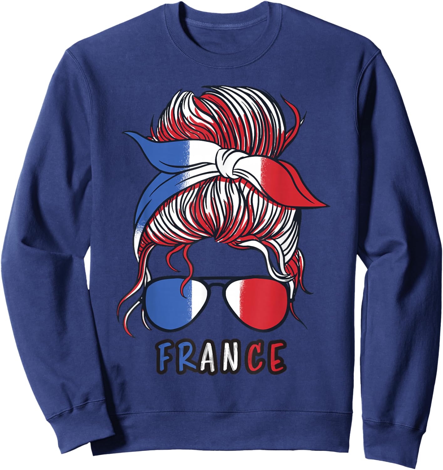 Frankreich-Flagge für Mädchen, französische Frau Sweatshirt - Sweatshirt | Navy