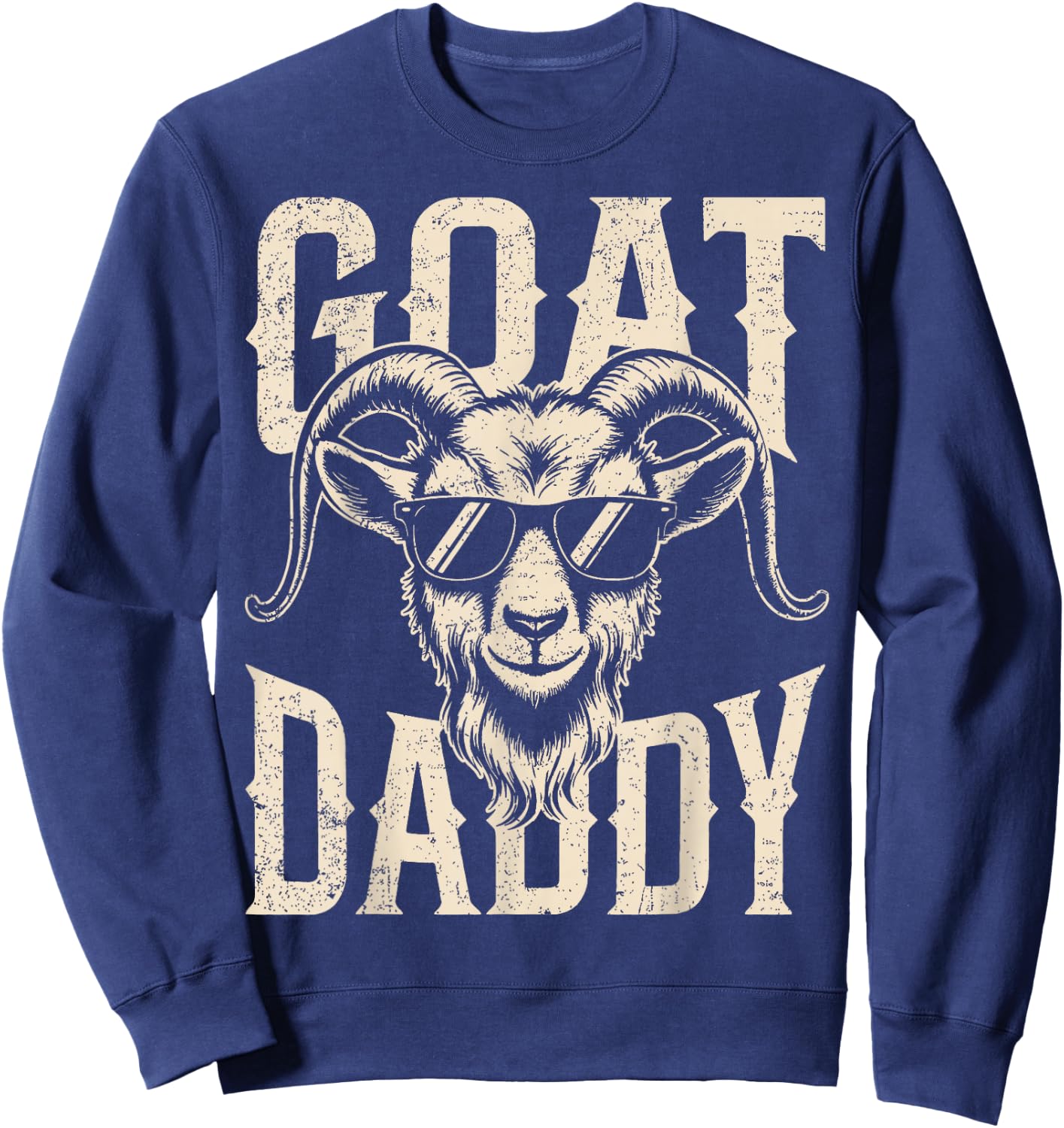 Vintage Goat Dad Goat Lovers Daddy Father's Day Sweatshirt - Sweatshirt | Navy
