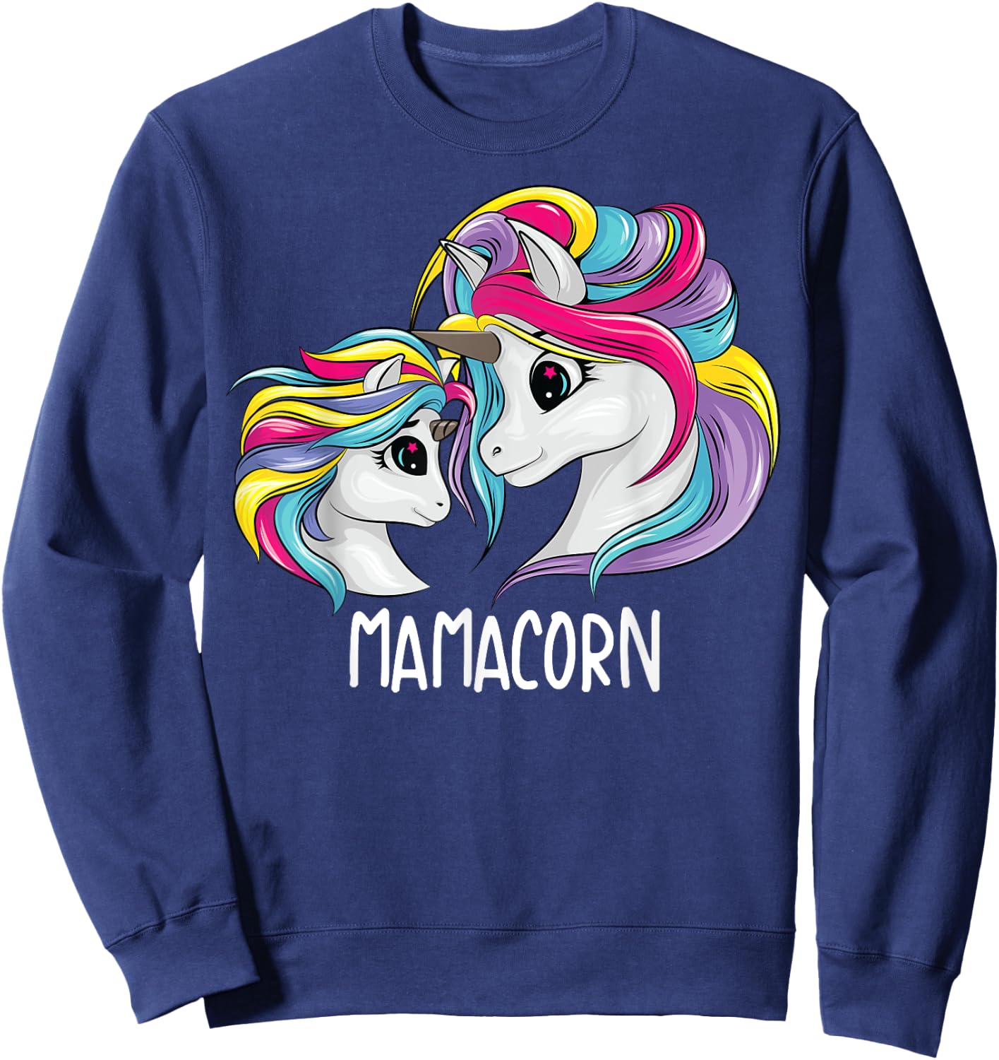 Cute Mom Baby Mama Unicorn Funny Mamacorn Gift Mom Sweatshirt - Sweatshirt | Navy