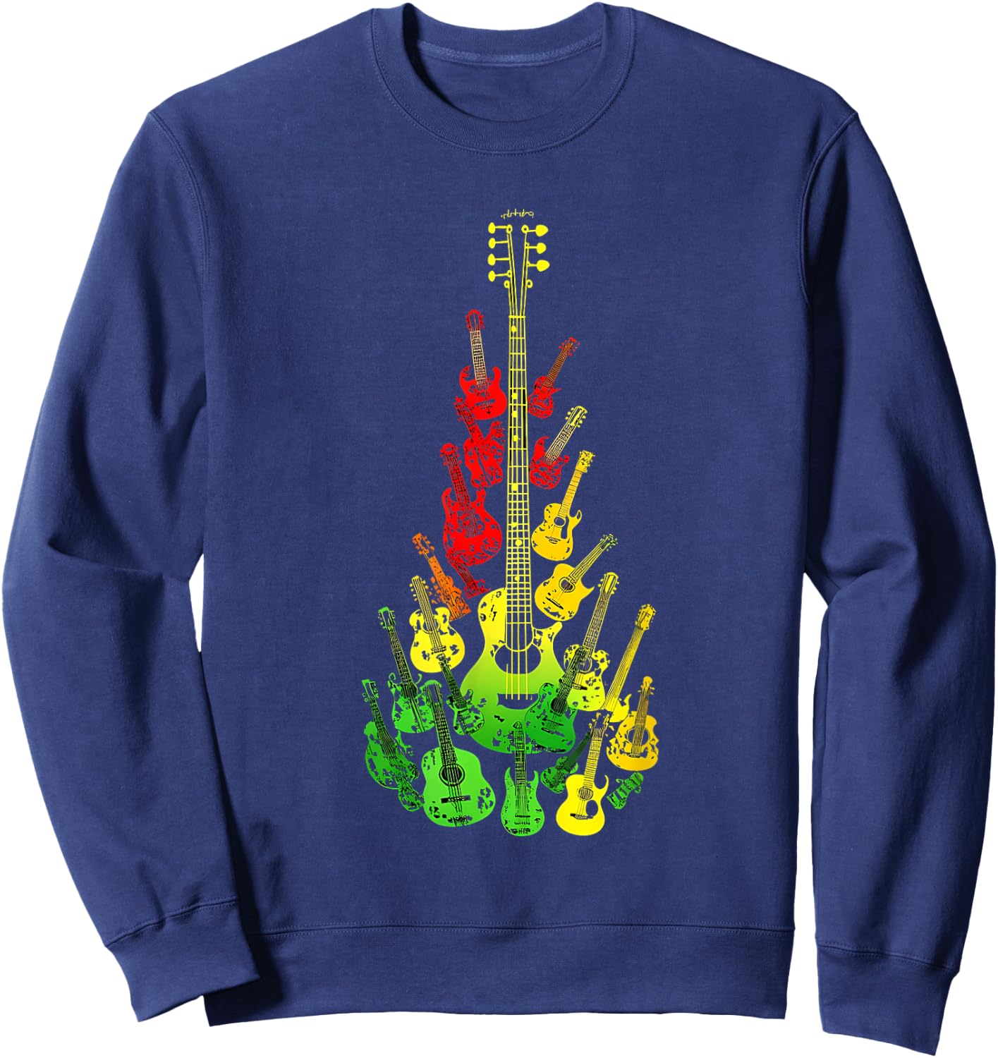 Rasta Reggae Music Guitar Jamaican Pride Rastafari Roots Sweatshirt - Sweatshirt | Navy