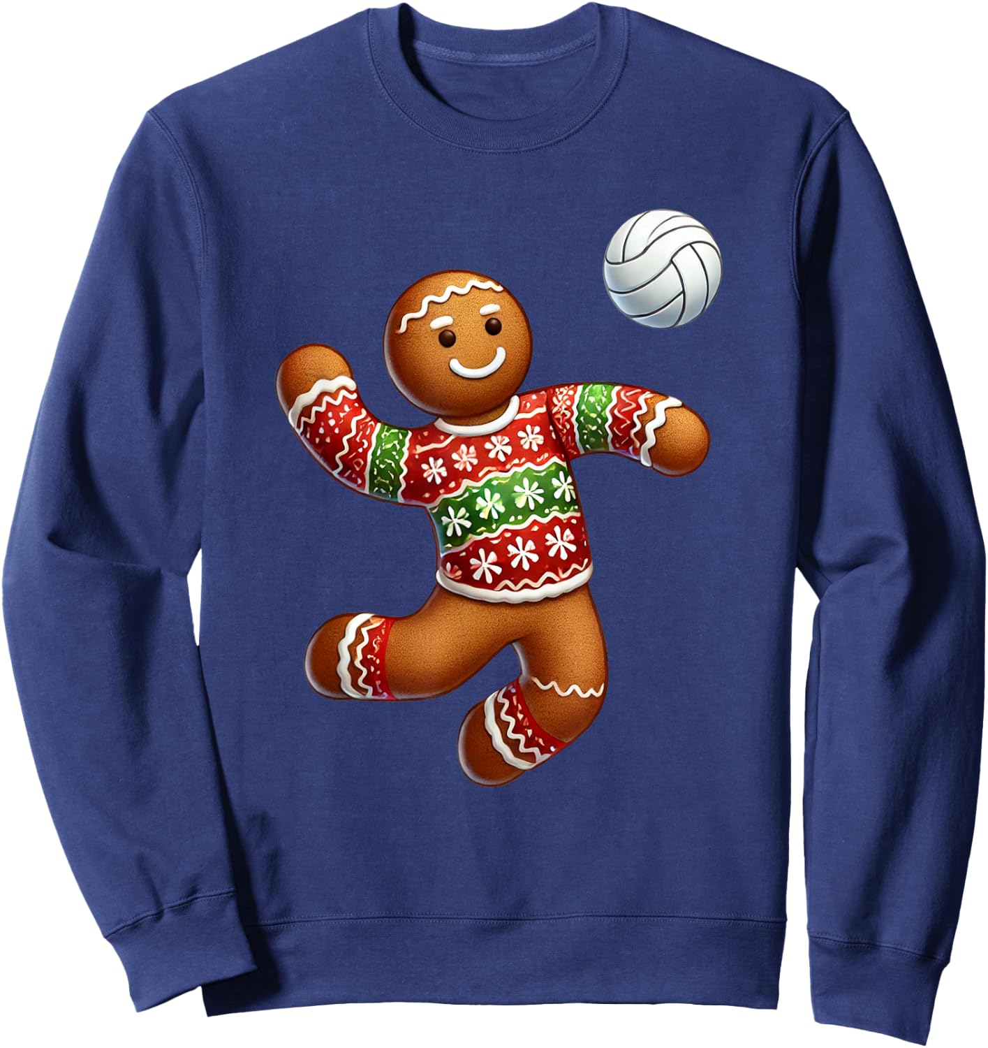 Volleyball Christmas Volleyball Ugly Christmas Sweatshirt - Sweatshirt | Navy