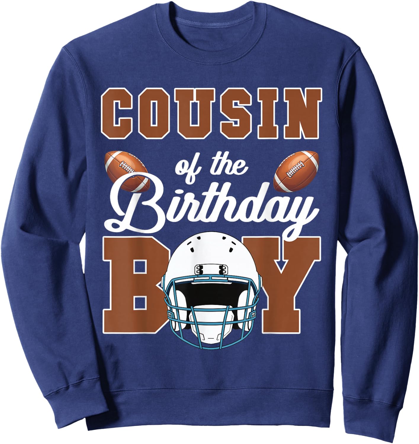Football Touchdown Birthday Kids Outfit - Kids & Adults Family Matching Football Party - Black, Short Sleeve, Size 4/5 Sweatshirt - Sweatshirt | Navy