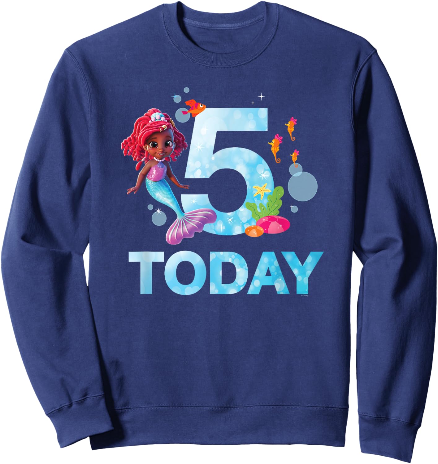 Disney Junior’s Ariel Fifth Birthday 5 Years Old Today Sweatshirt - Sweatshirt | Navy