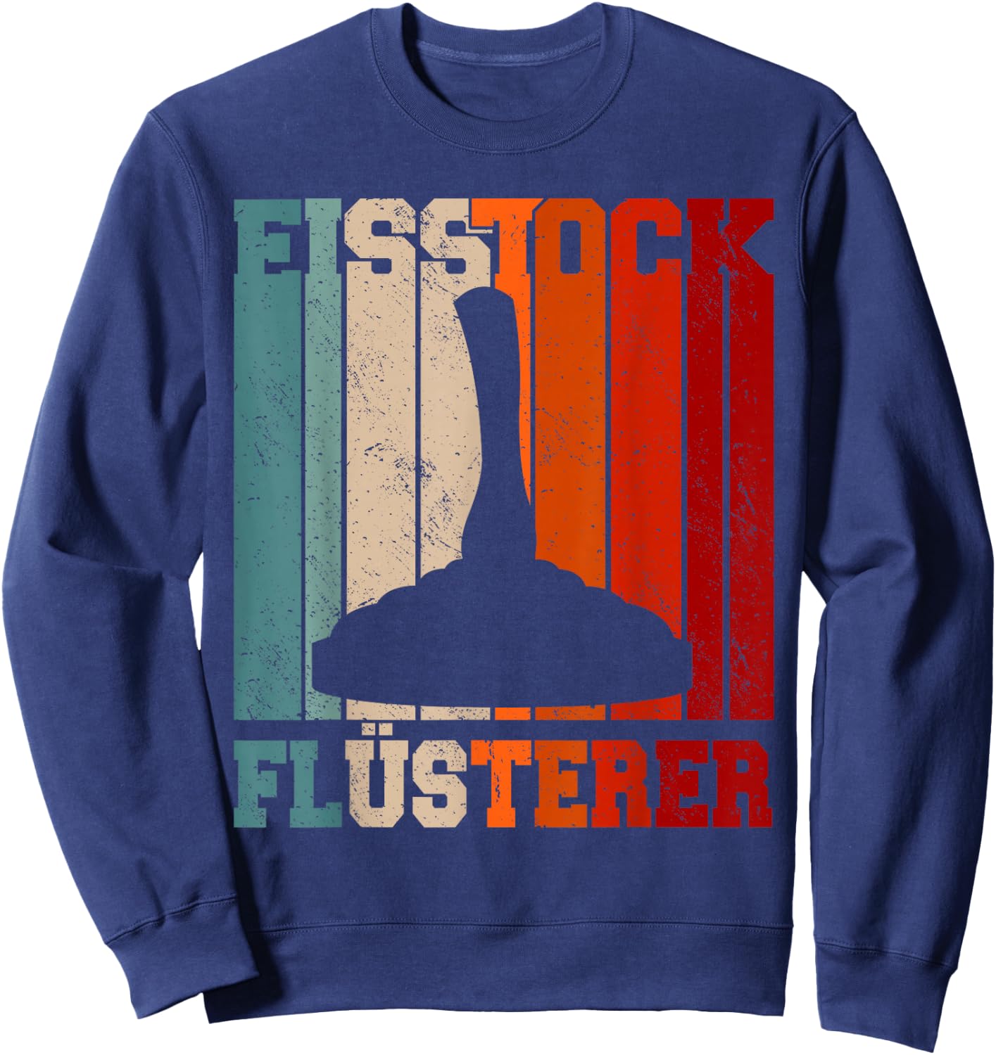 Eisstockschießen | Stick Shooters | Eisstock Whisperer , black Sweatshirt - Sweatshirt | Navy
