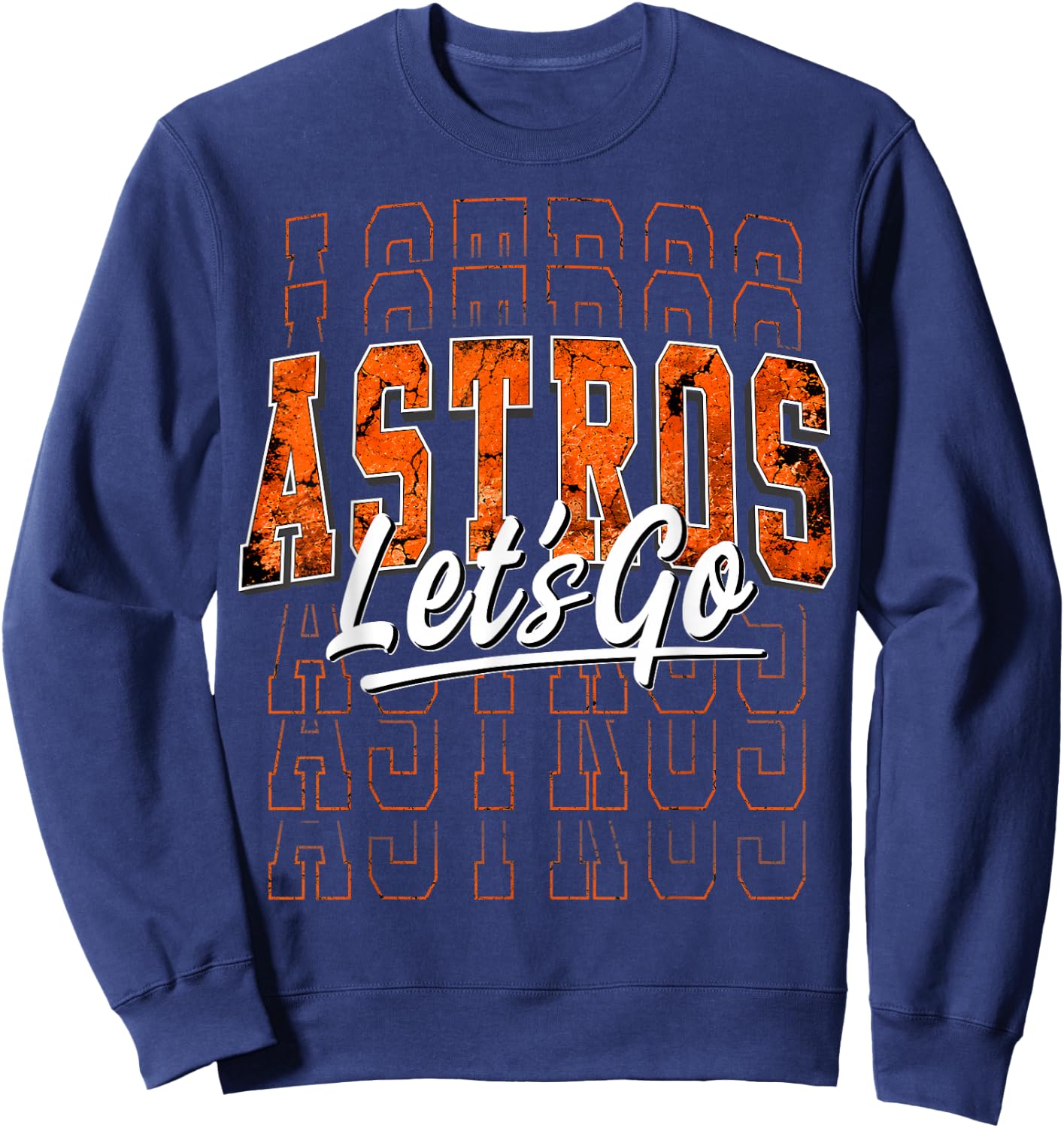Astros Name Retro Vintage Men Women Youth Design Sweatshirt - Sweatshirt | Navy