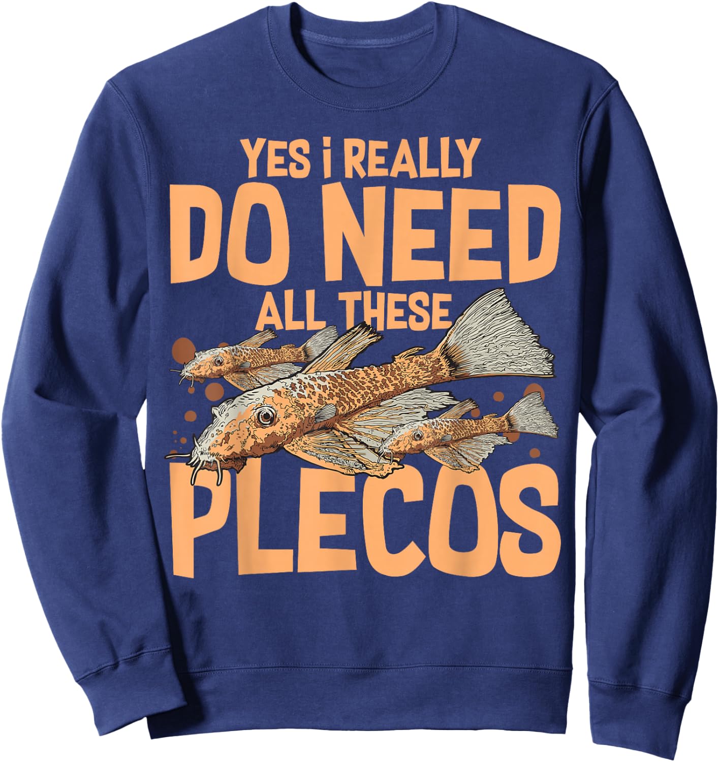 Plecostomus Pleco Fish Aquarium Food Tank Zebra Cave Sweatshirt - Sweatshirt | Navy